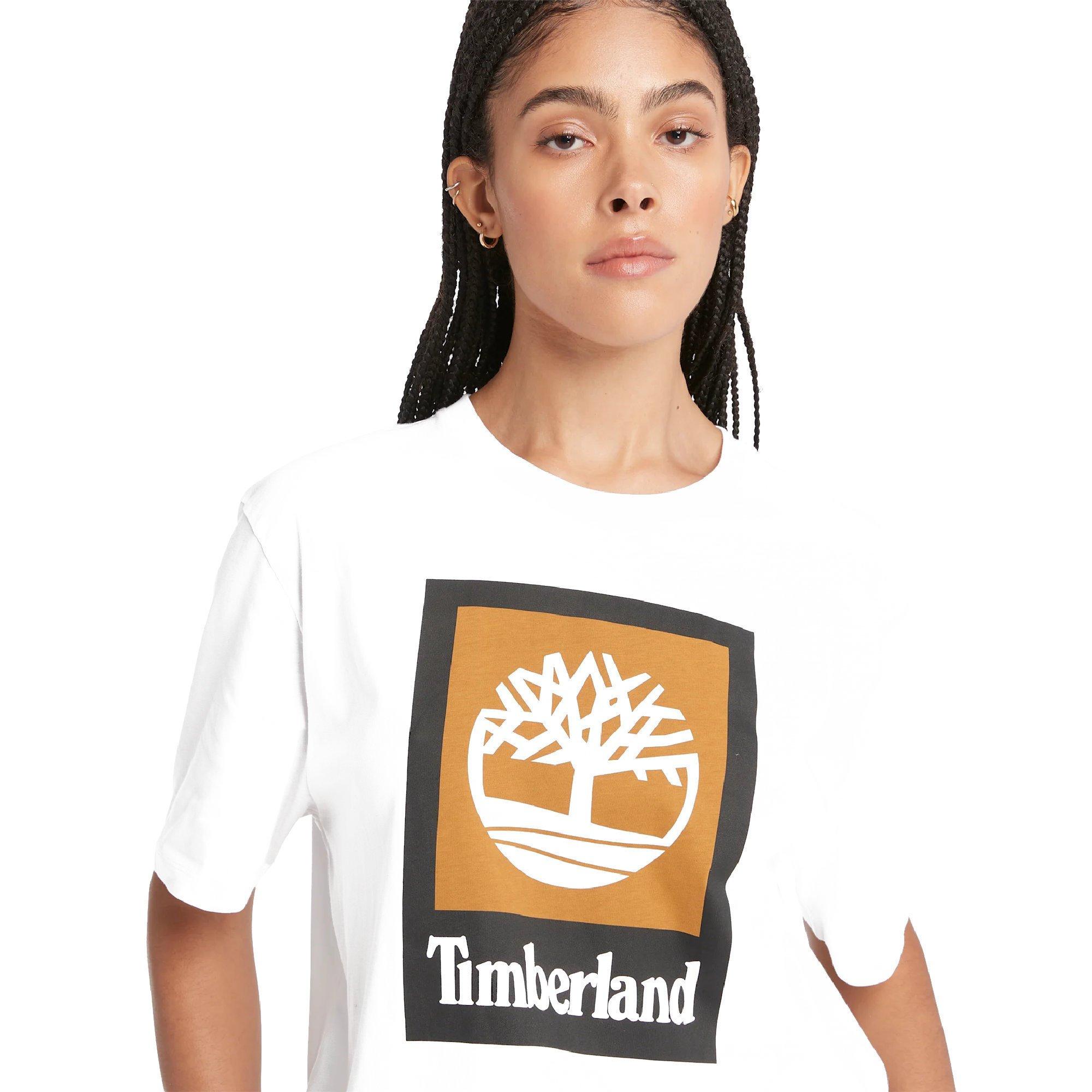 Wit - Timberland - Timberland Stack Logo T-Shirt - 5