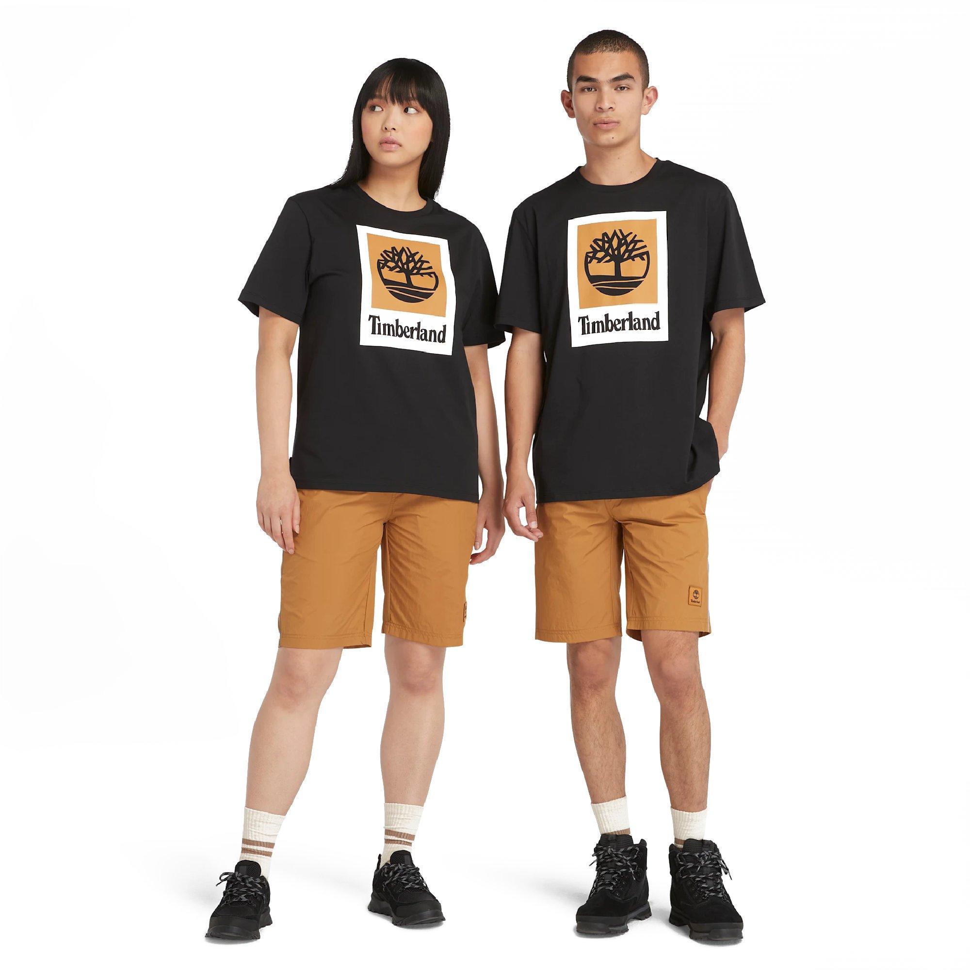 Black - Timberland - Mens Stack Logo Cotton Short-Sleeve T-Shirt - 2