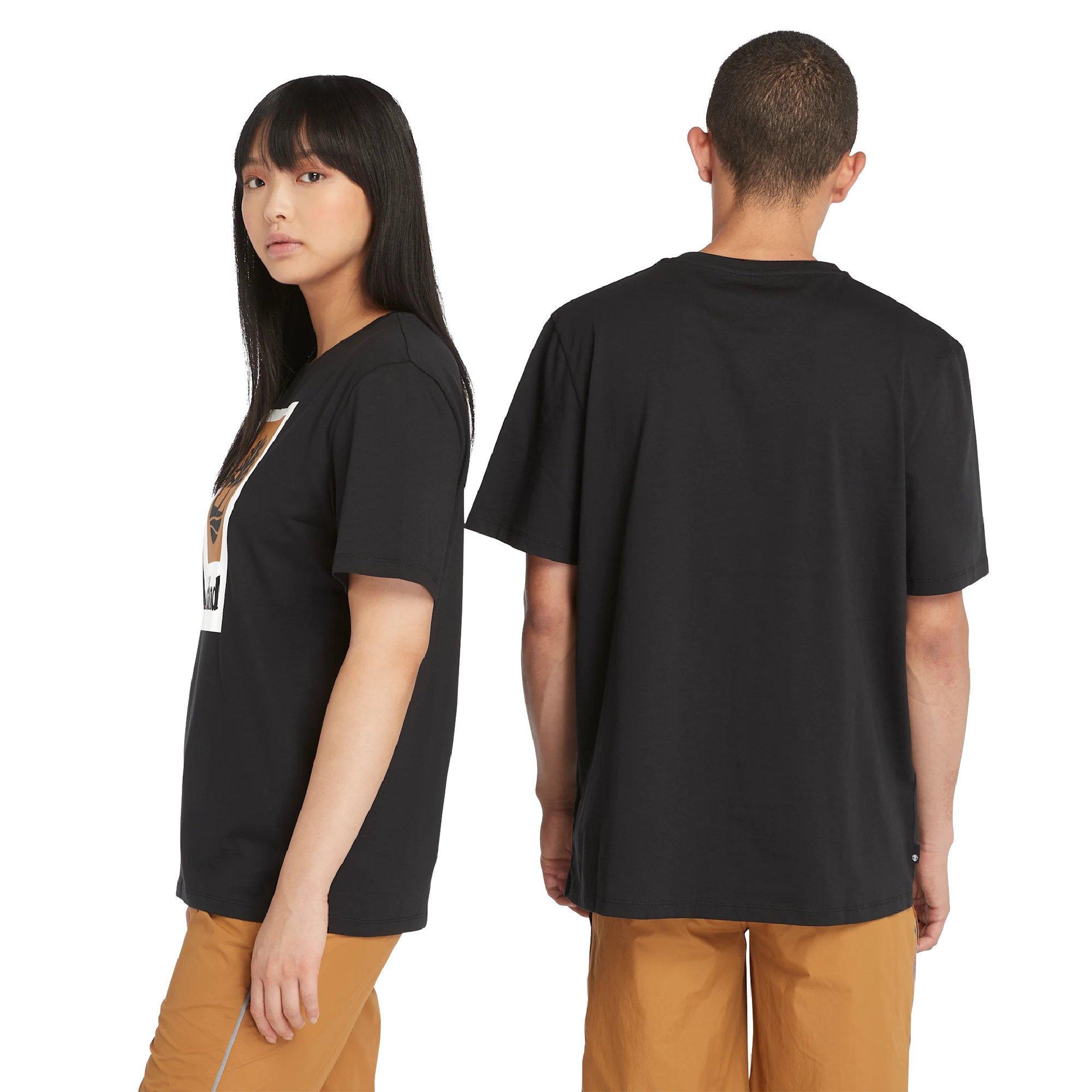 Black - Timberland - Mens Stack Logo Cotton Short-Sleeve T-Shirt - 3