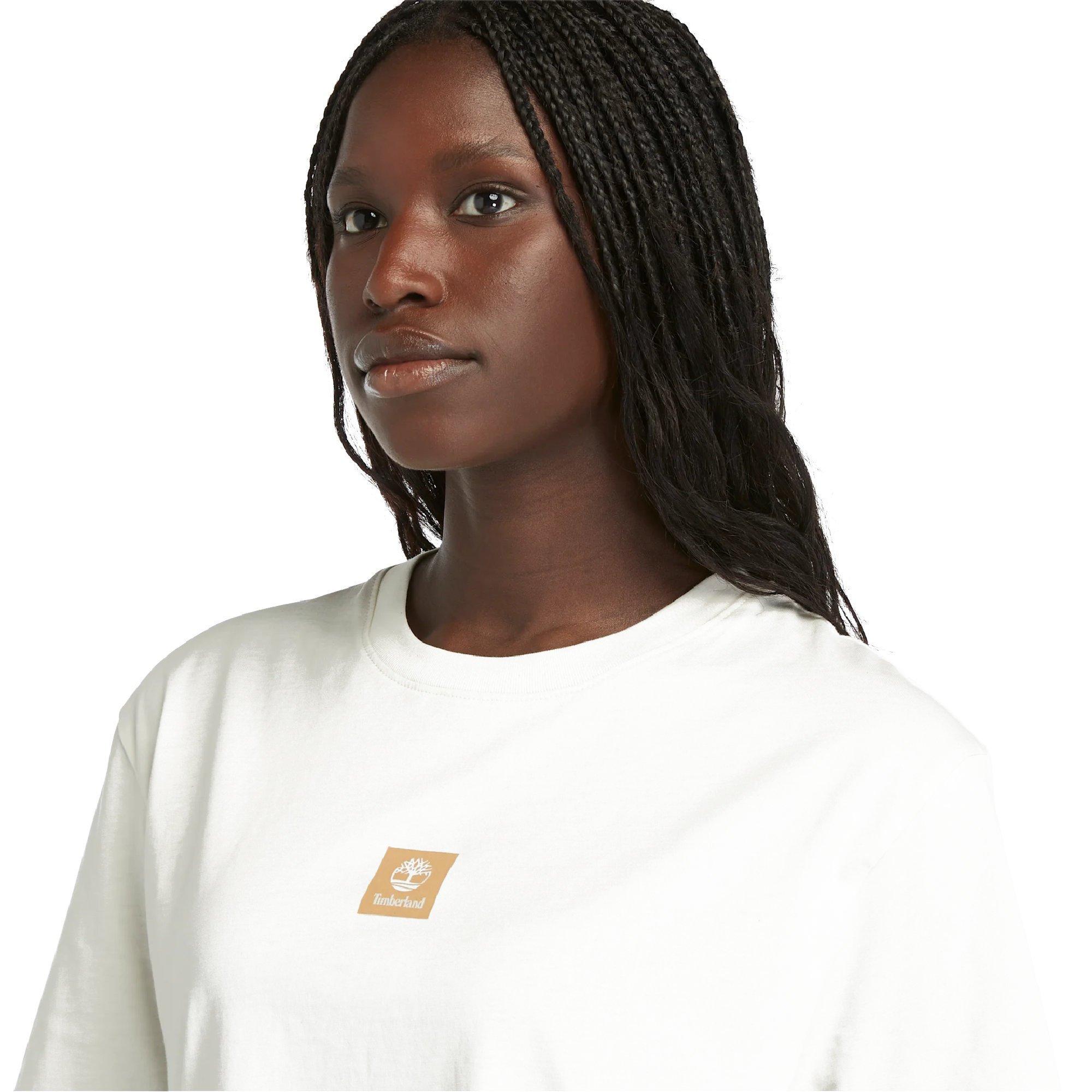 Vintage White - Timberland - Men's Stack Logo Cotton Short-Sleeve T-Shirt - 5