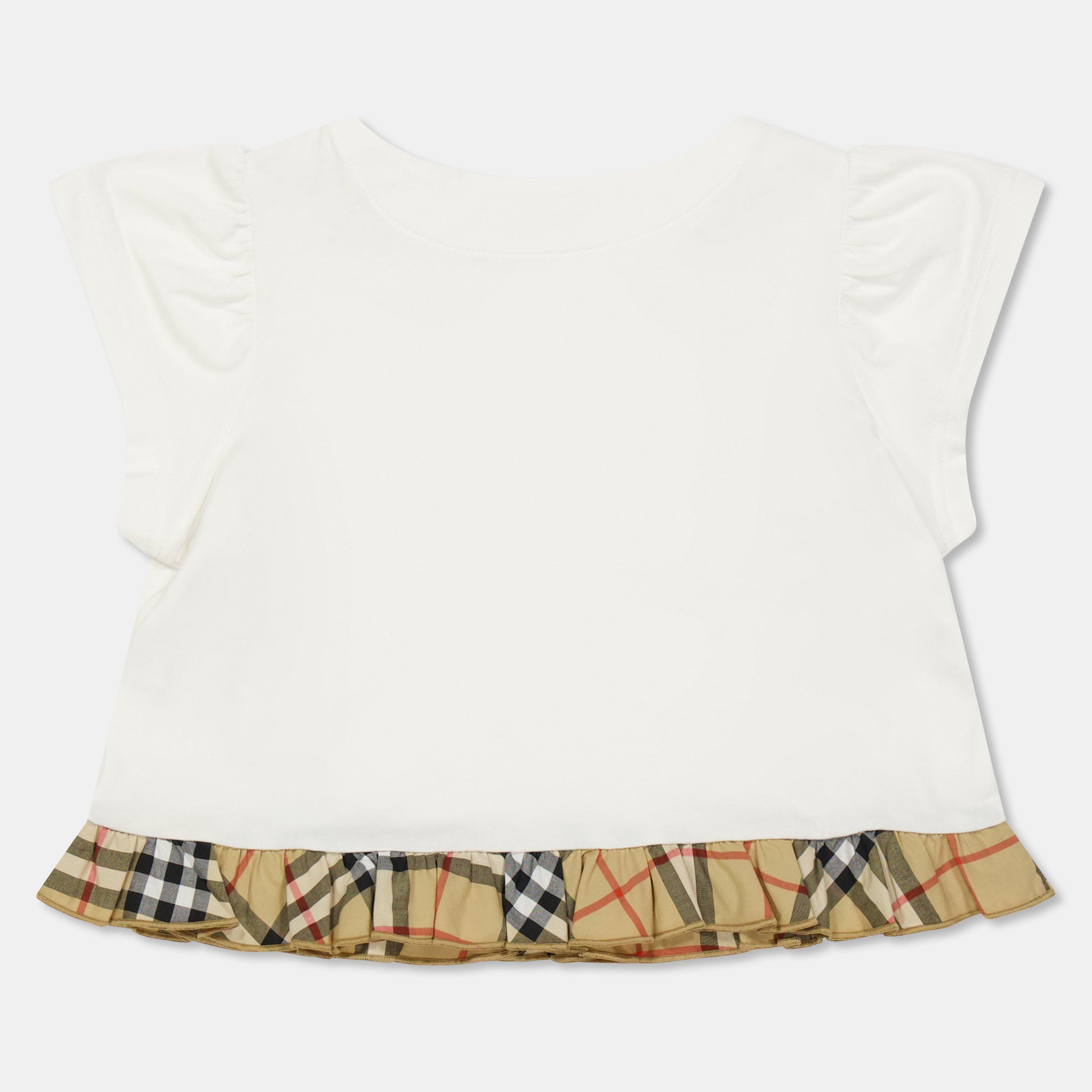White A1464 - Burberry - Kids' Burb Roxy Frill T-Shirt - 2