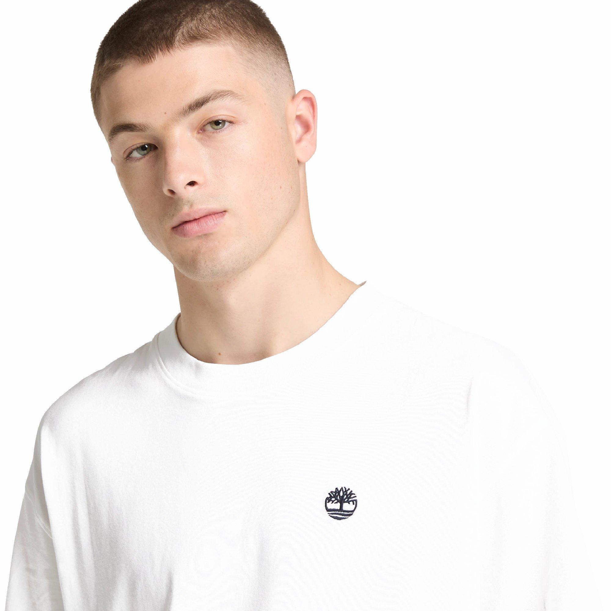 White - Timberland - Men's Dunstan River Cotton Crew-Neck Short-Sleeve Slim-Fit T-Shirt - 6