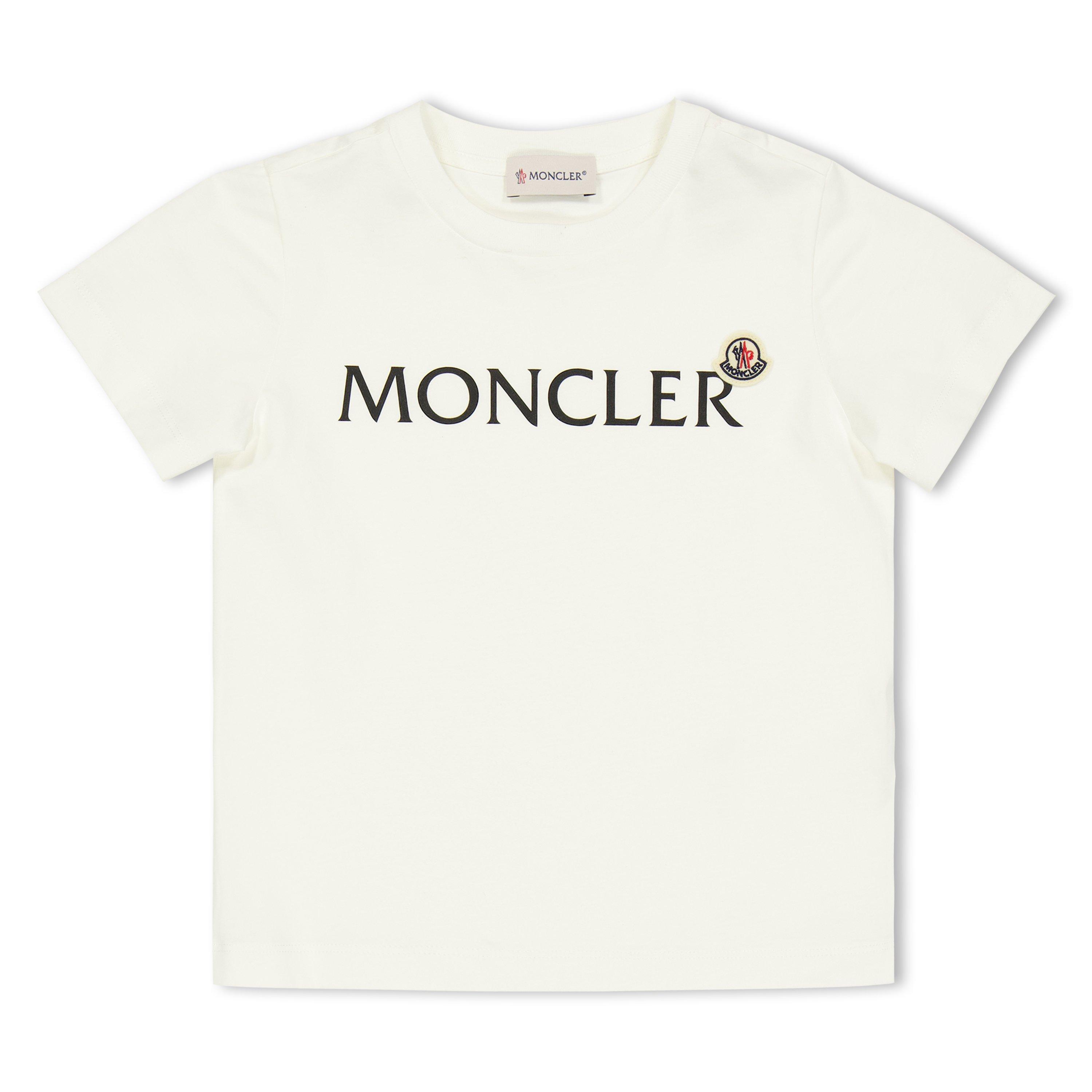 Moncler Kids' Logo T-Shirt - White 034 - Size 8Y