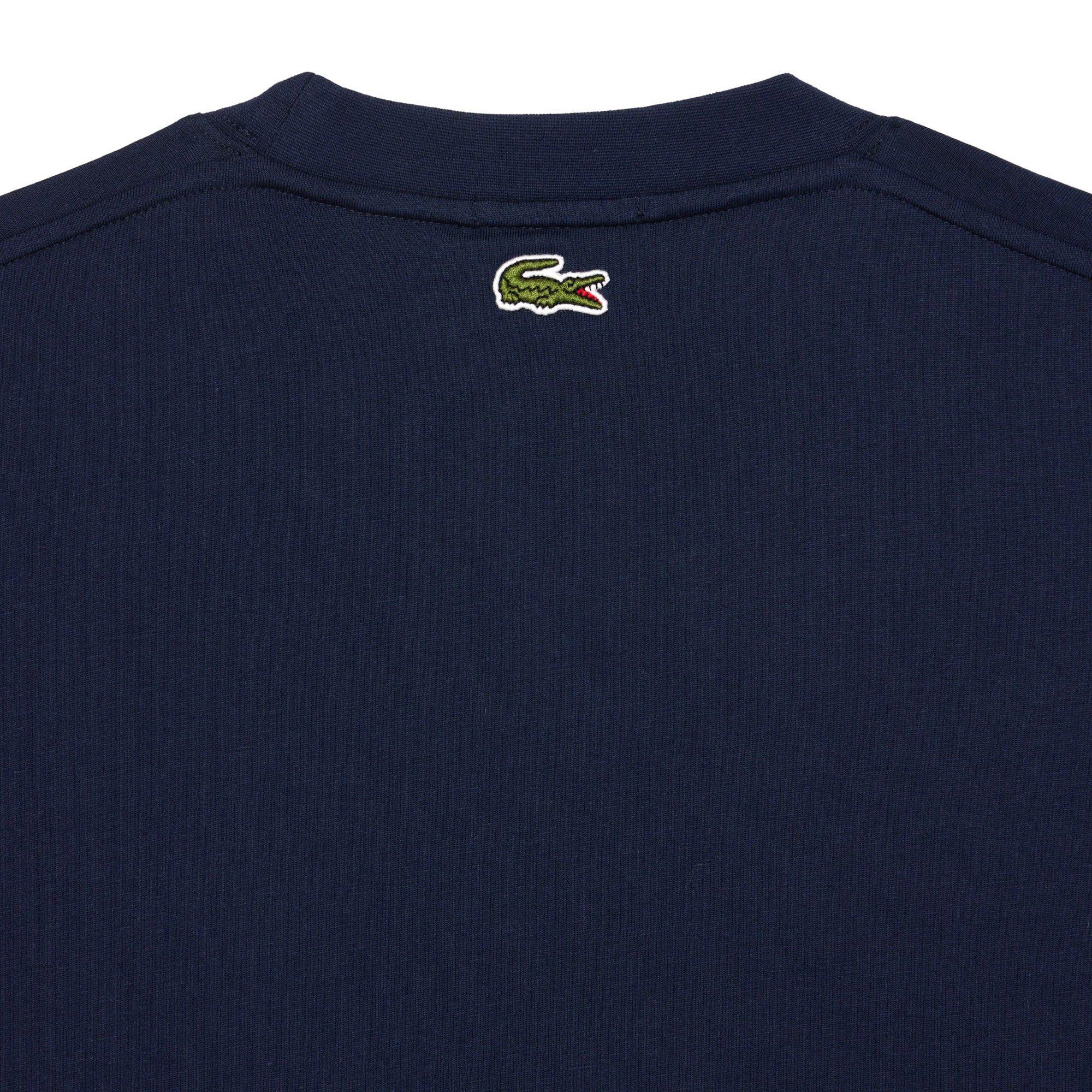 NAVY BLUE - Lacoste - Unisex Adults Signature Print Cotton T-shirt - 3