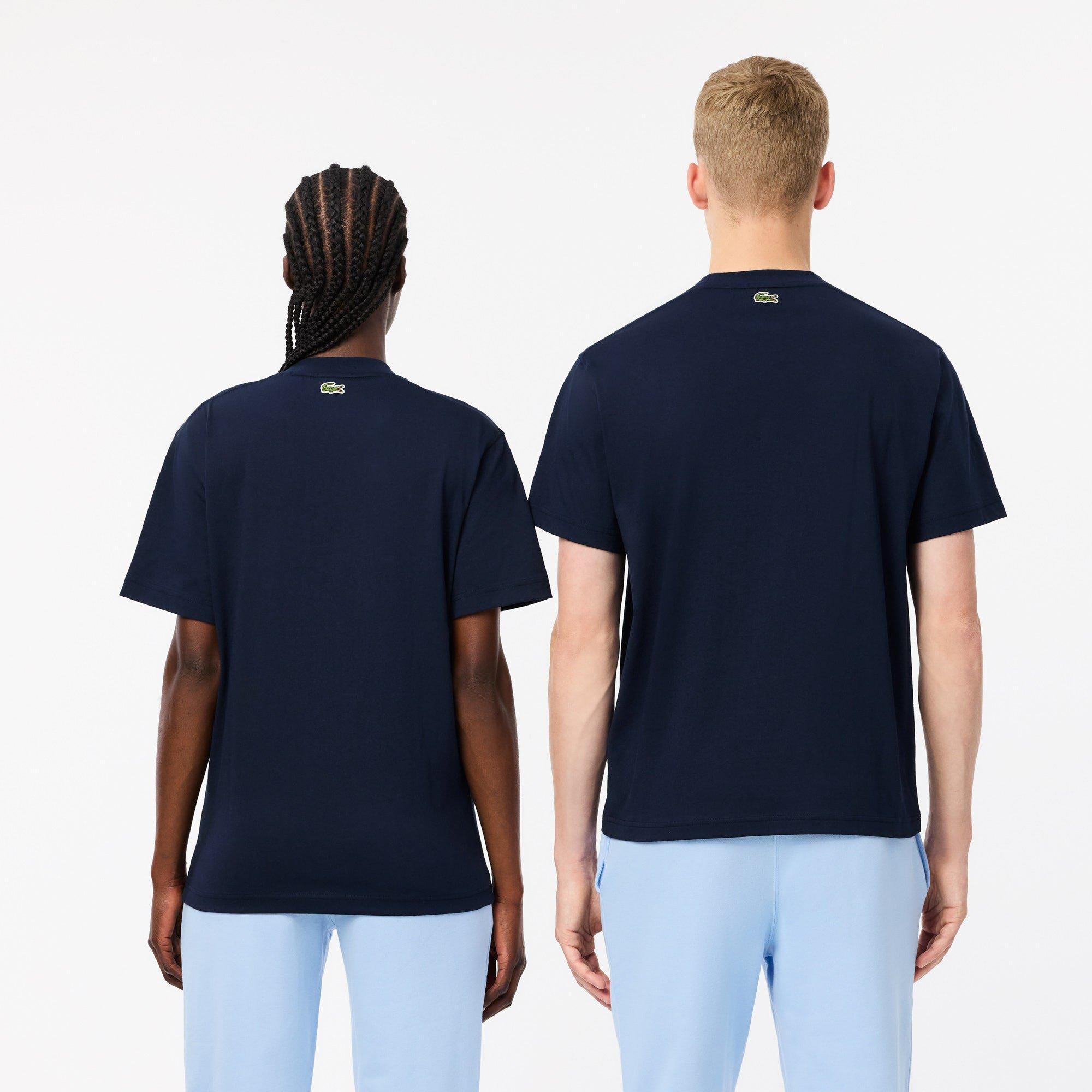 NAVY BLUE - Lacoste - Unisex Adults Signature Print Cotton T-shirt - 6