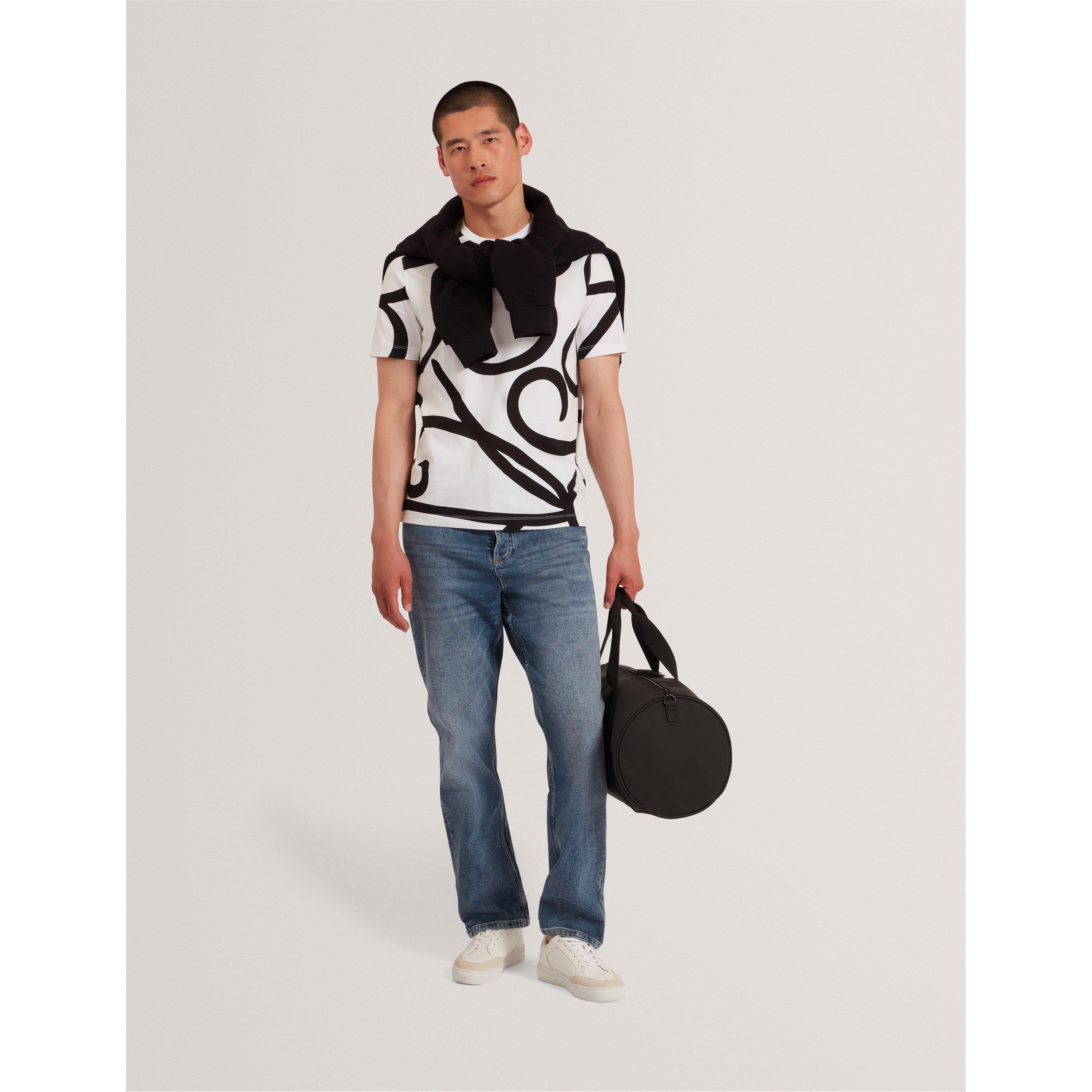 White - Ted Baker - Men's TB Script Regular Fit T-Shirt - 5