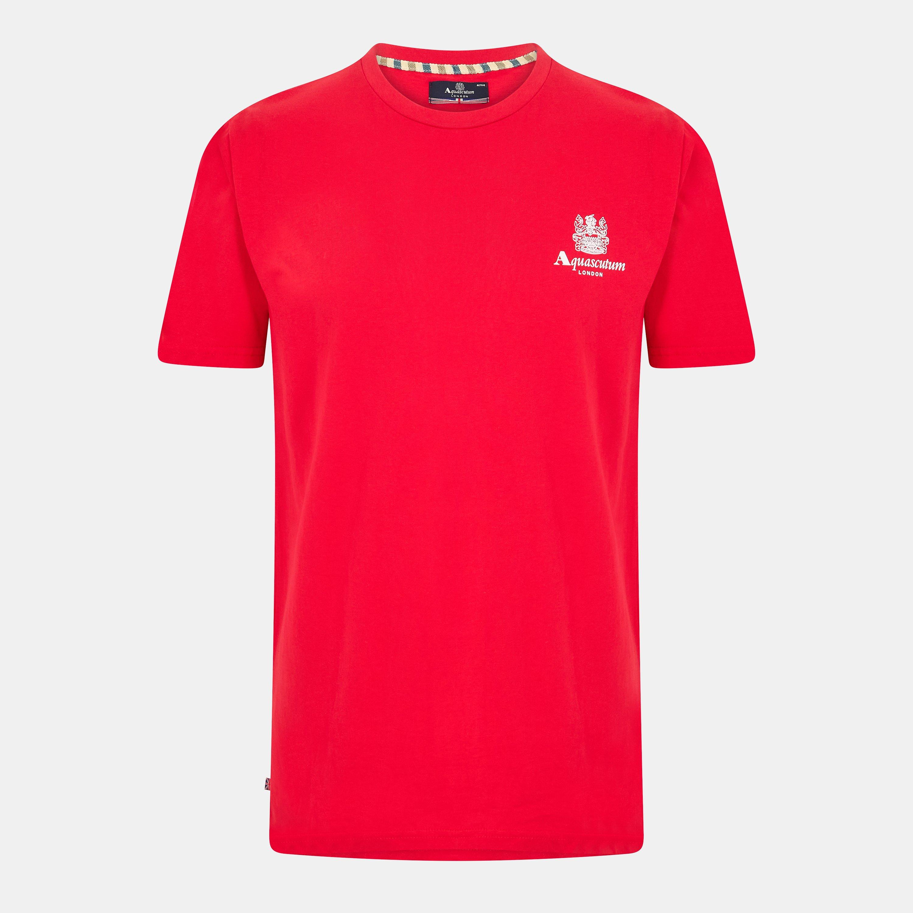 Aquascutum Men's Logo T-Shirt - Red/White - 2X Large