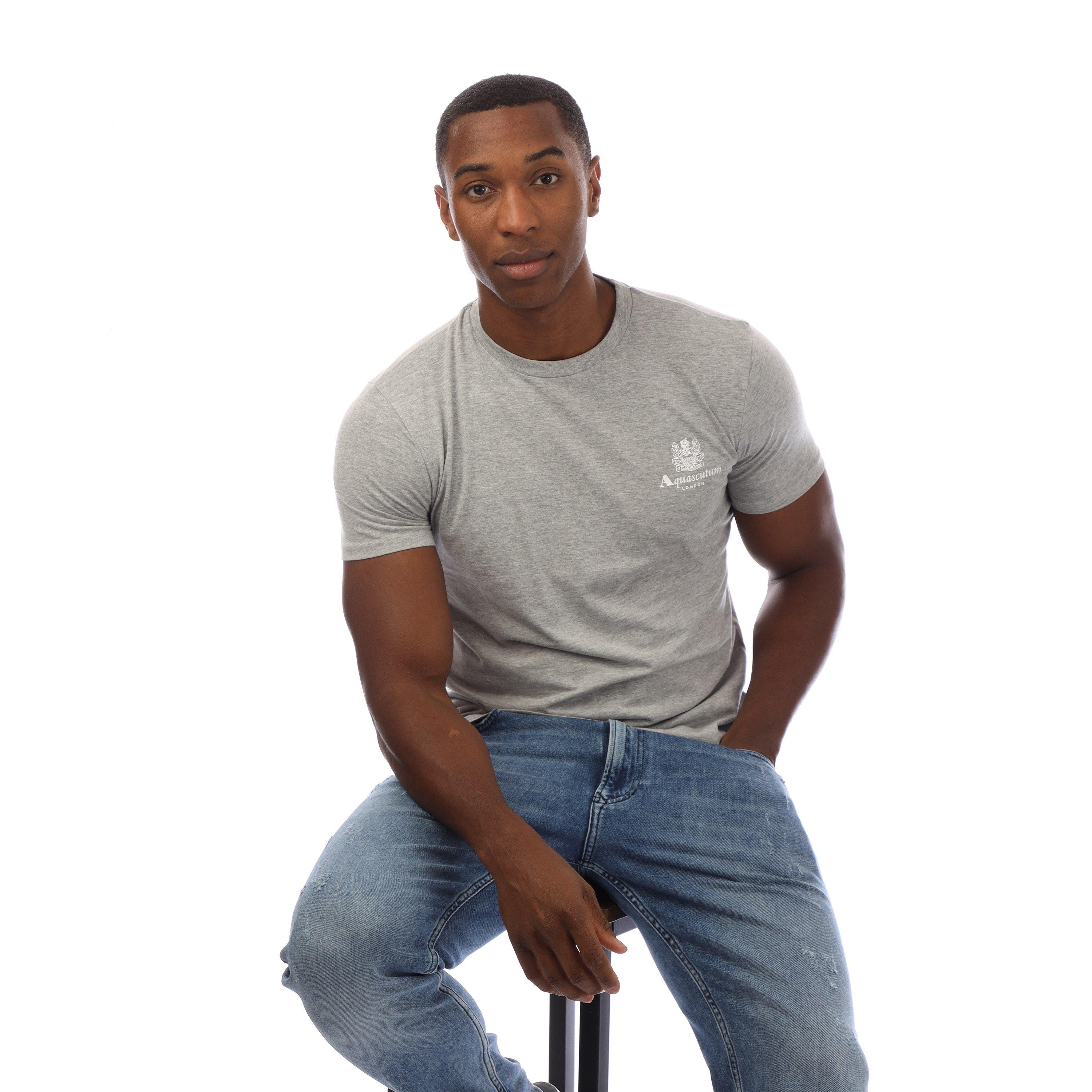 Light Grey/Wht - Aquascutum - Logo T-Shirt - 4