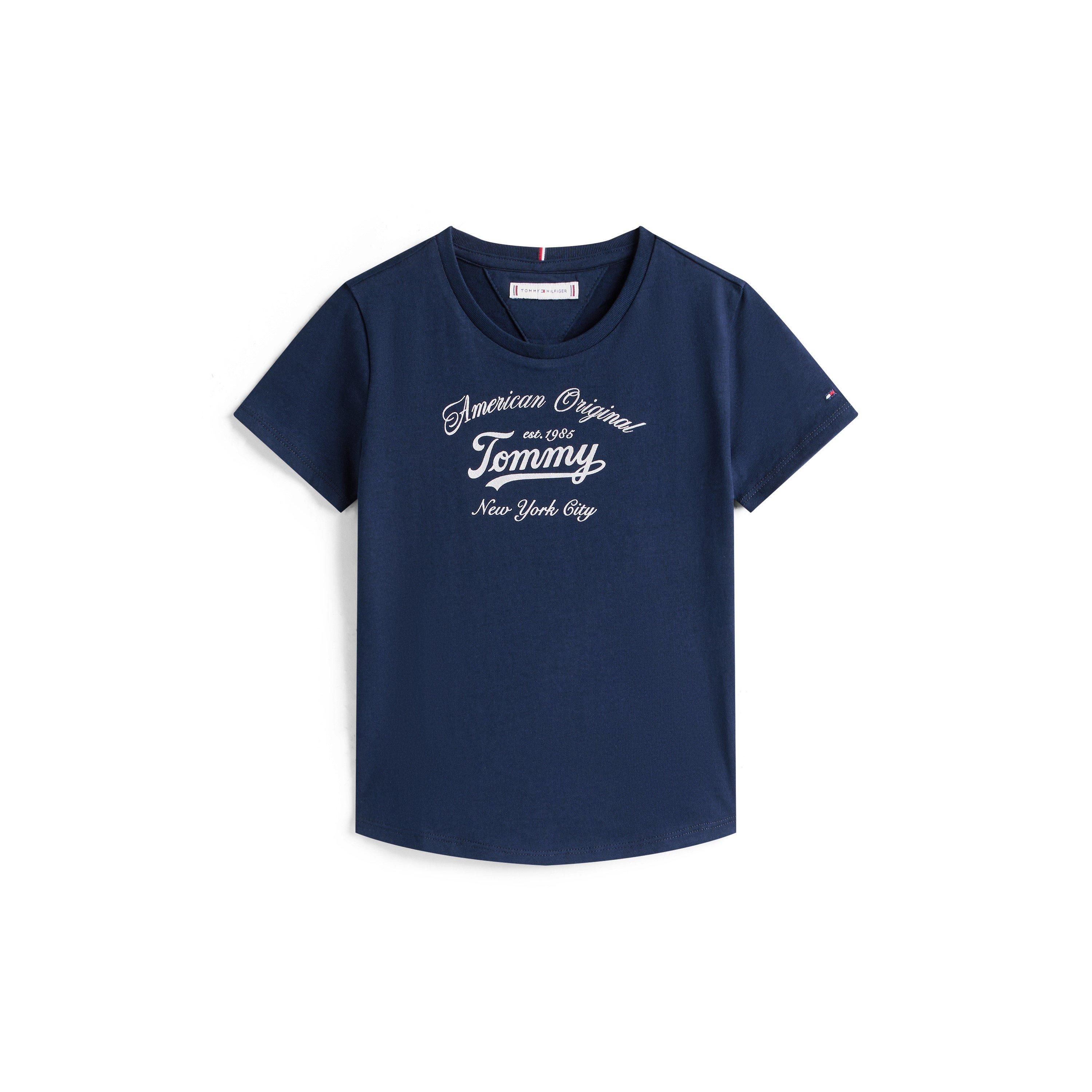 Tommy Hilfiger Girls Kids' Script T-Shirt - Night Navy C1g - 12Y