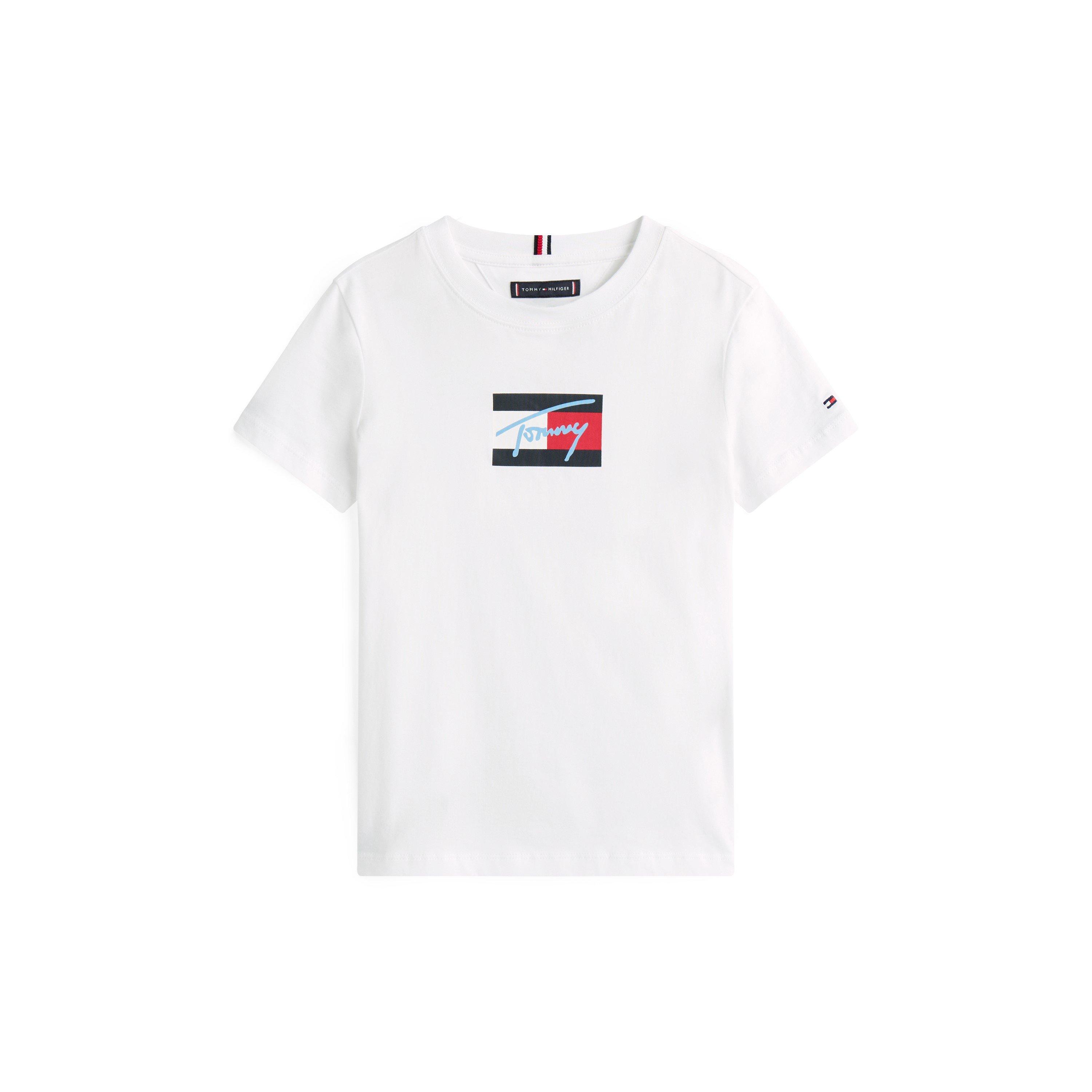Tommy Hilfiger Boys Kids' Script T-Shirt - White Ybr - 12Y