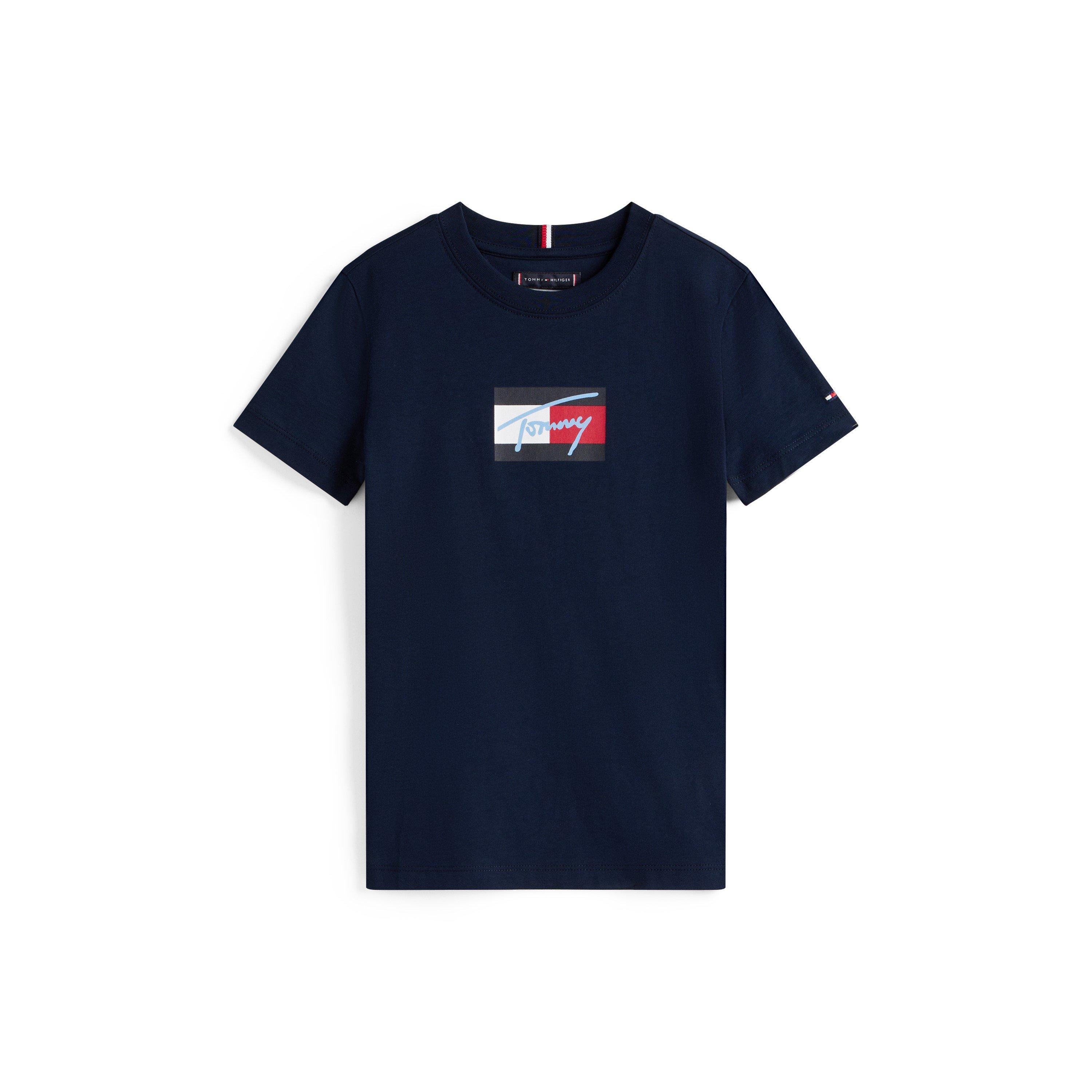 Tommy Hilfiger Boys Kids' Script T-Shirt - Night Navy C1g - 14Y