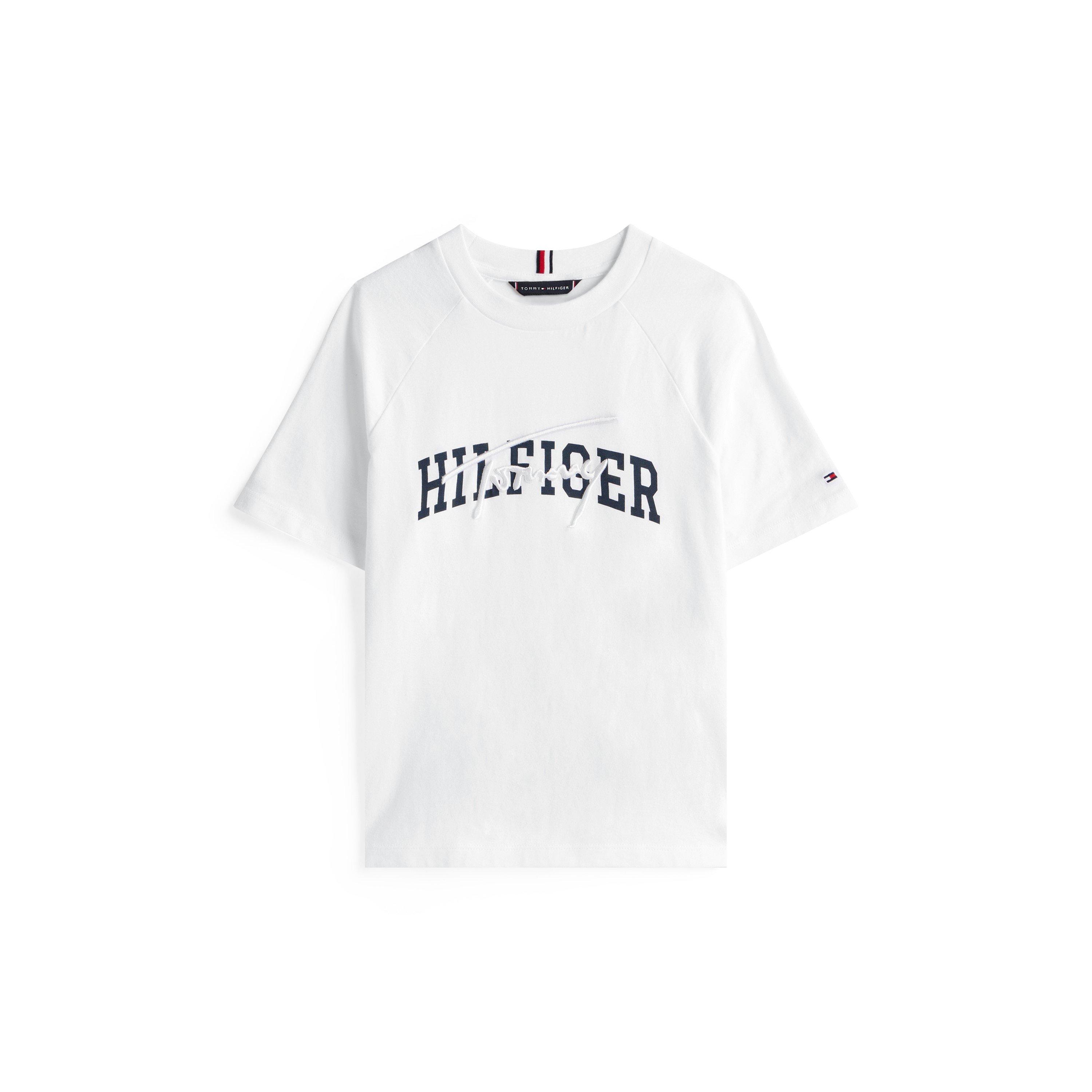 Tommy Hilfiger Boys Kids' Script Logo T-Shirt - White Ybr - 4Y