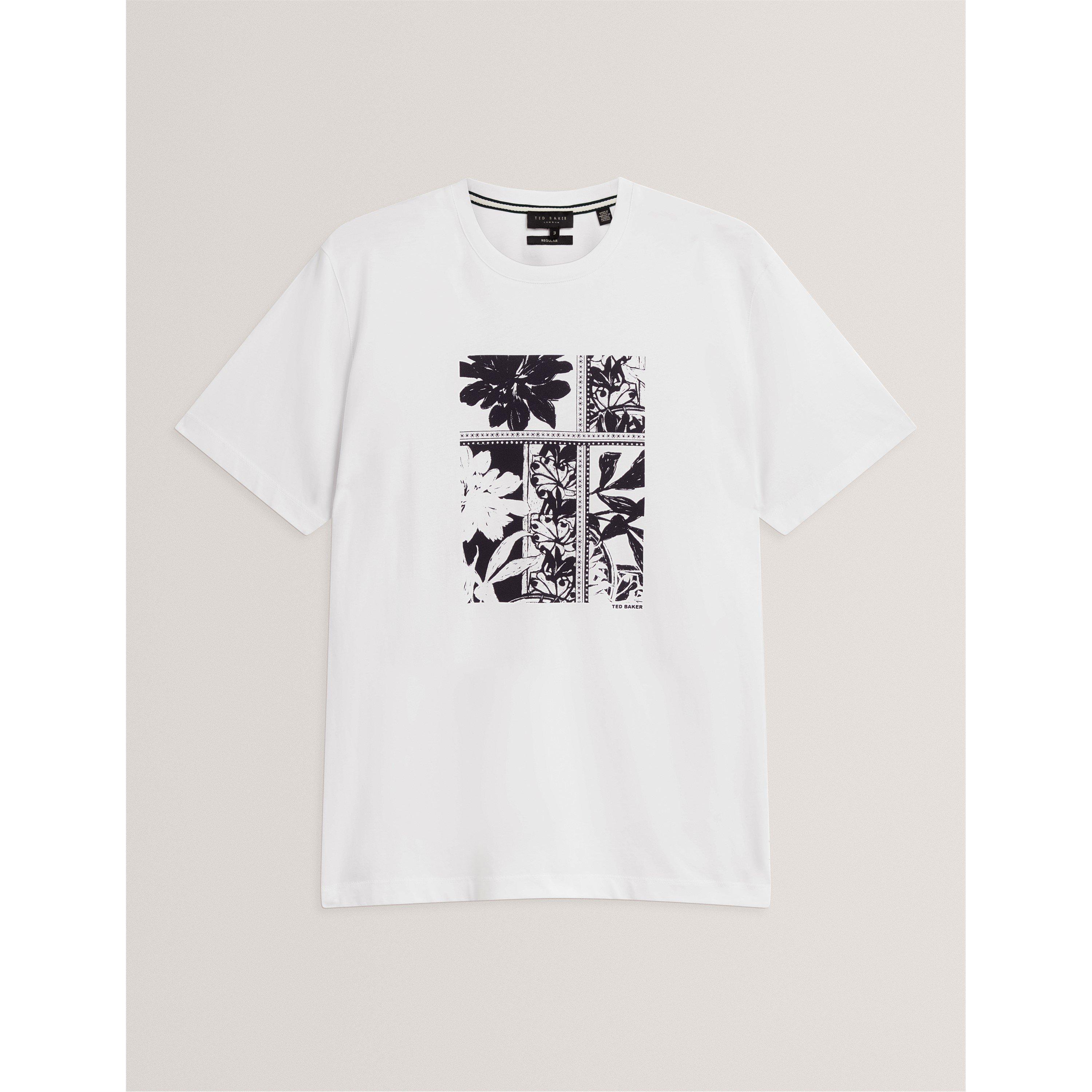 Ted Baker Men's Box Print Regular Fit T-Shirt White S (2) - Image 3