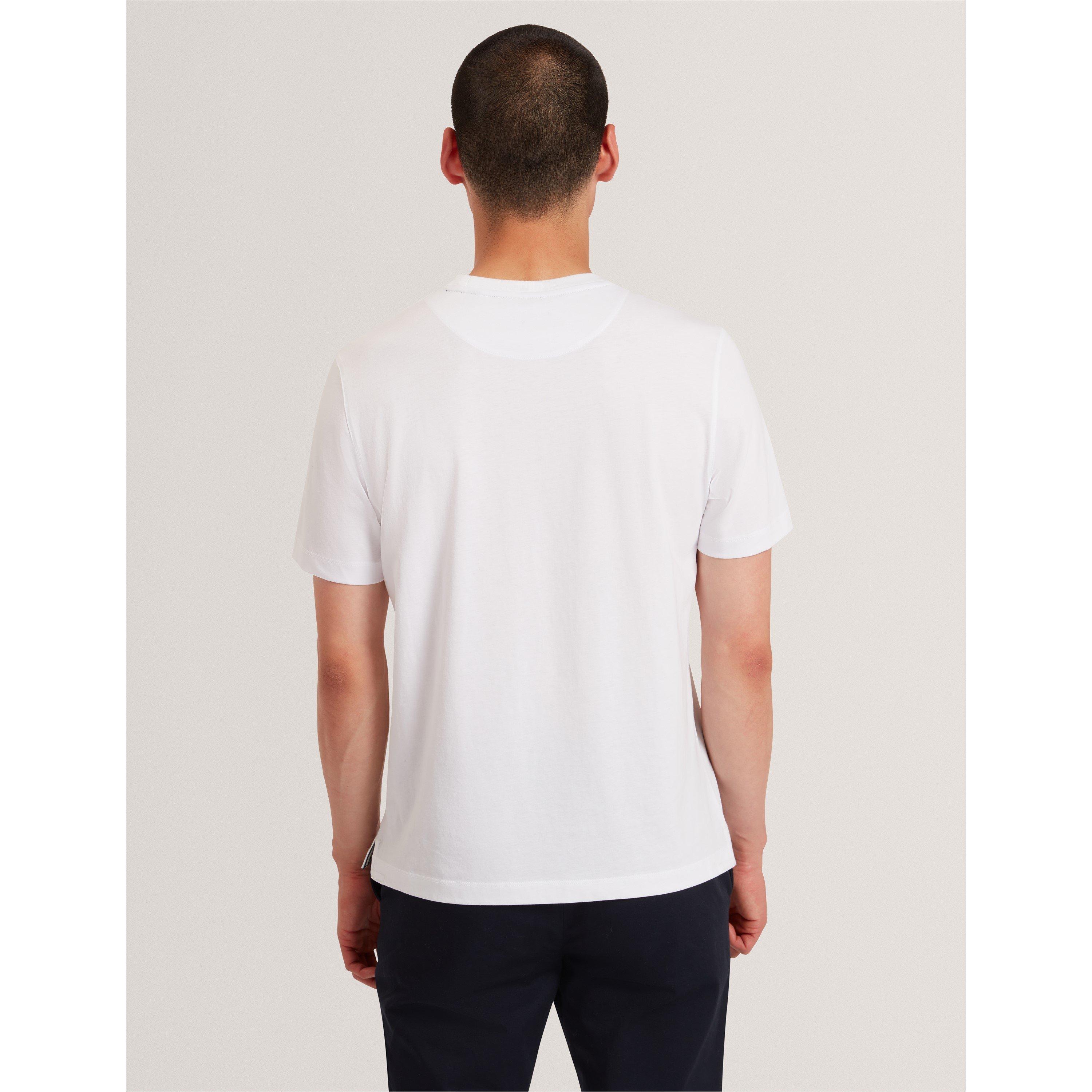 White - Ted Baker - Men's Box Print Regular Fit T-Shirt - 3