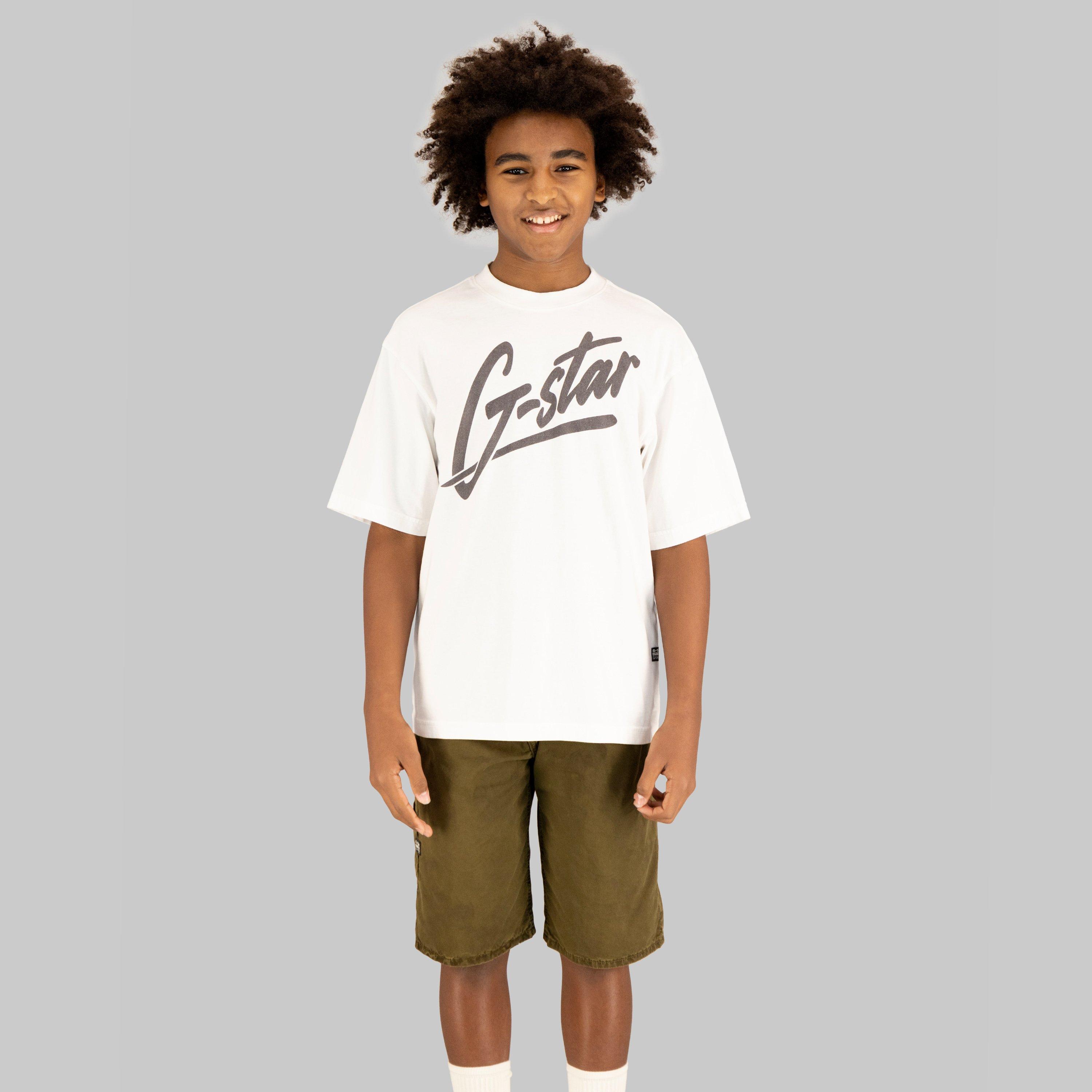 G Star Boys Kids' Regular Fit Logo T-Shirt - White - 16Y