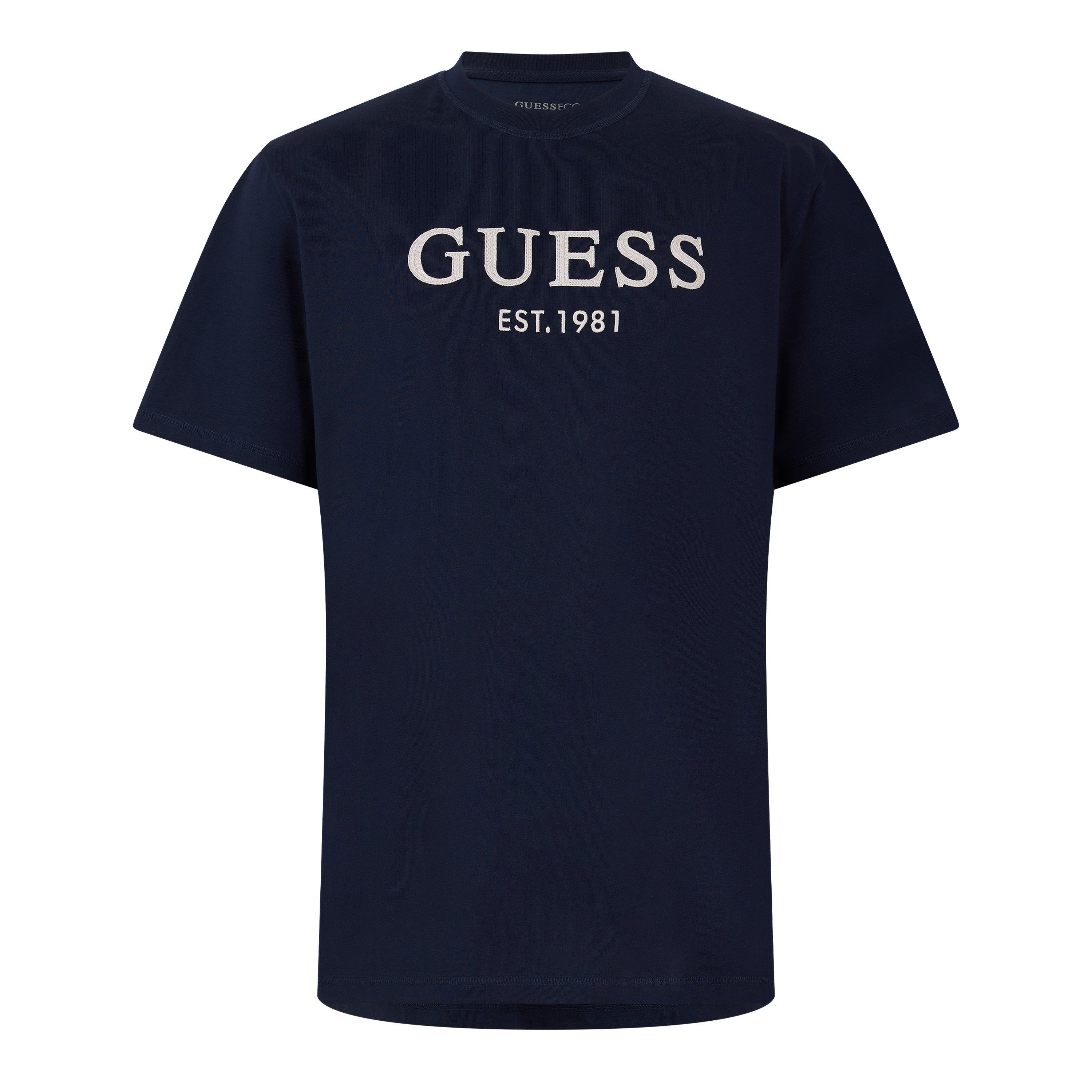 Smart Blue - Guess - Mens Regular Fit Embroidered T-Shirt - 1