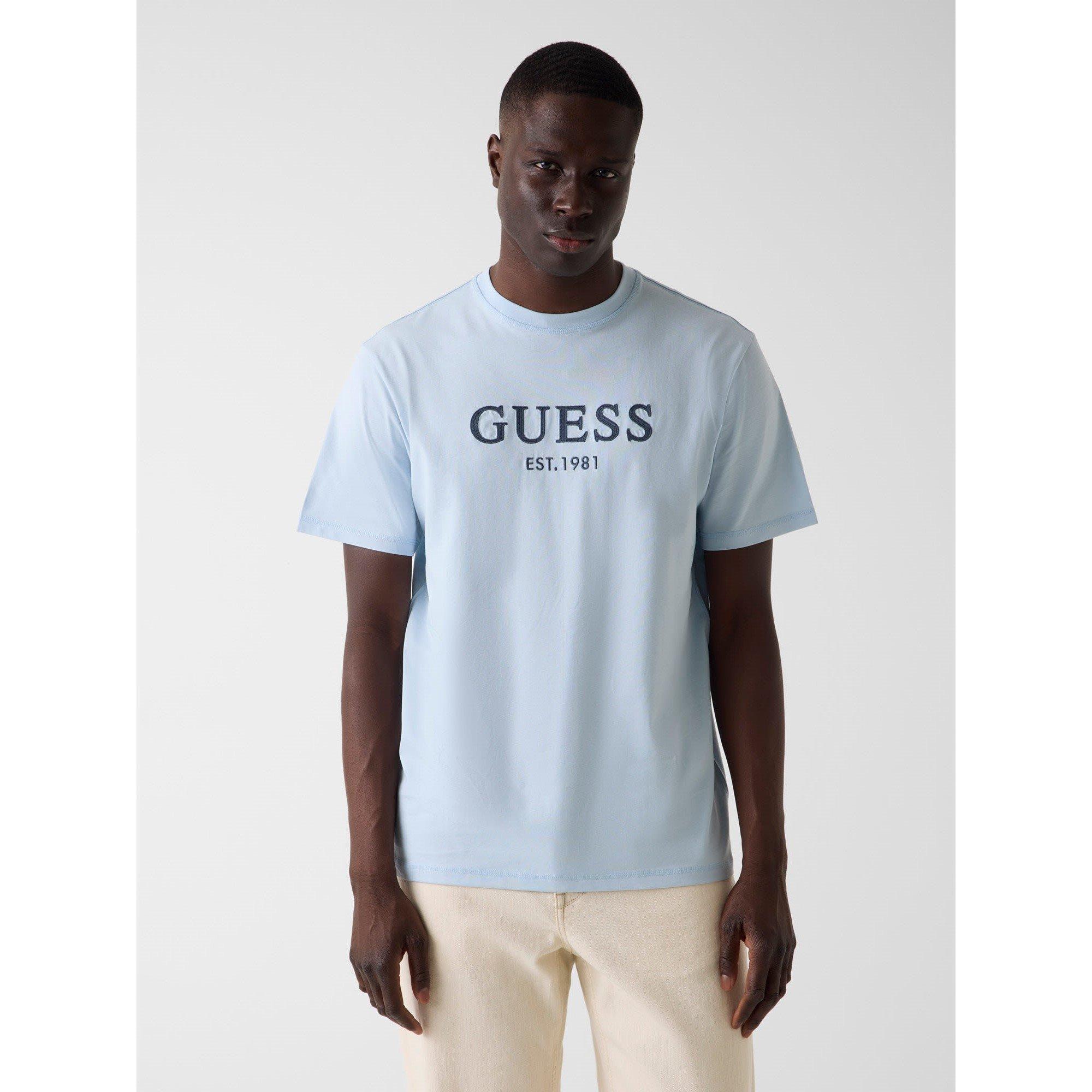Smart Blue - Guess - Mens Regular Fit Embroidered T-Shirt - 3