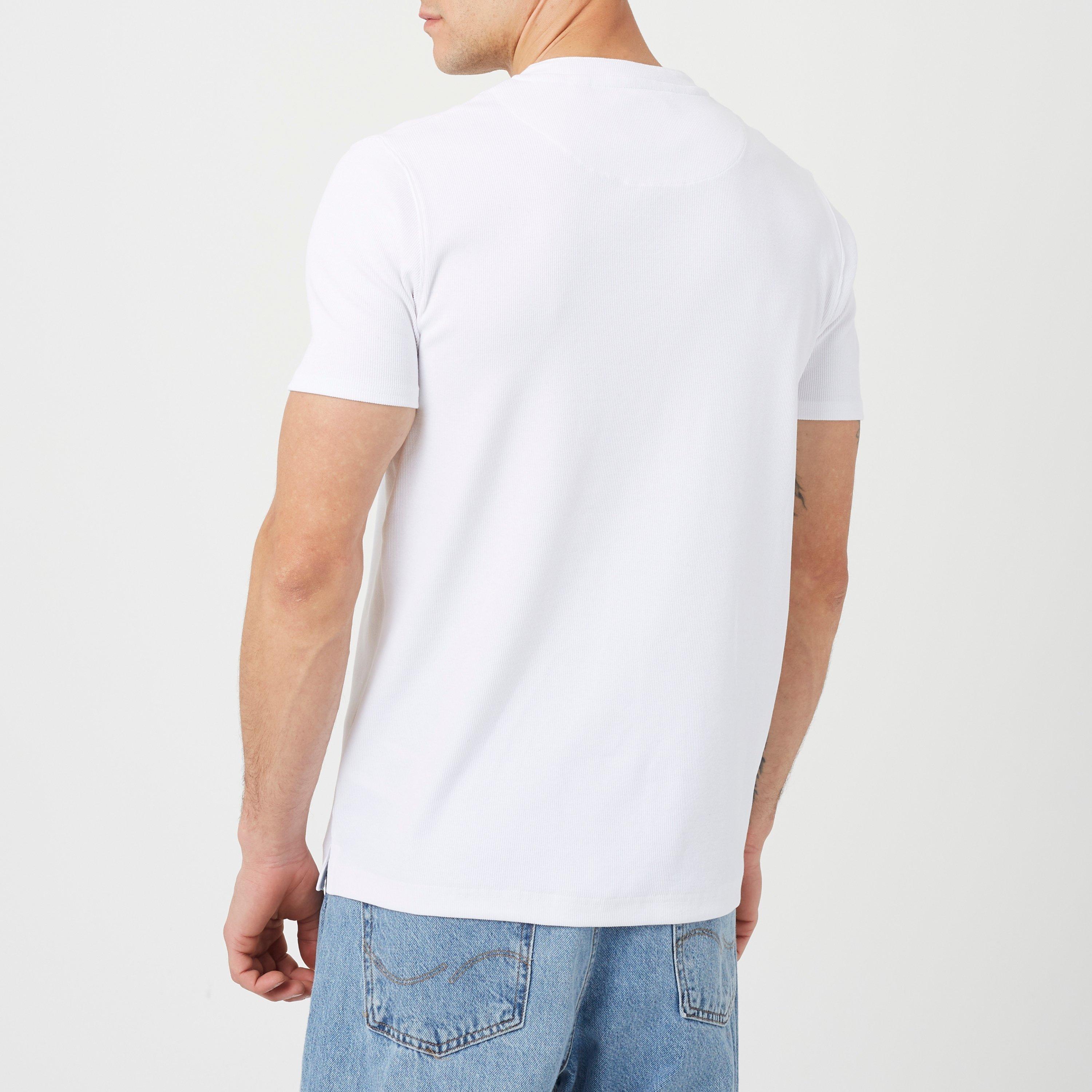 Optic White - Brave Soul - Men's Short-Sleeve Henley T-Shirt - 2