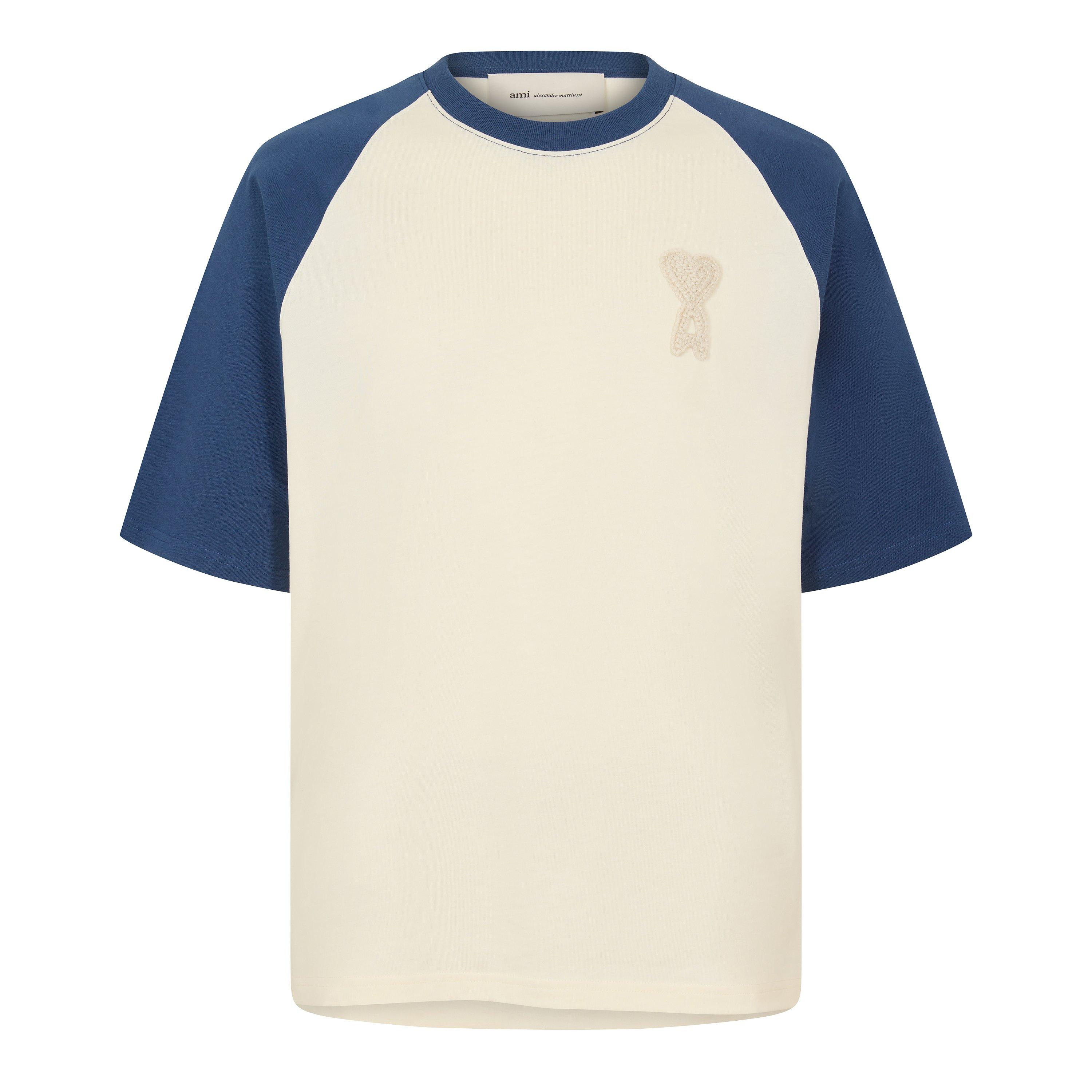 White/Navy - Ami Paris - Ami Crochet ADC Tee Sn62 - 1