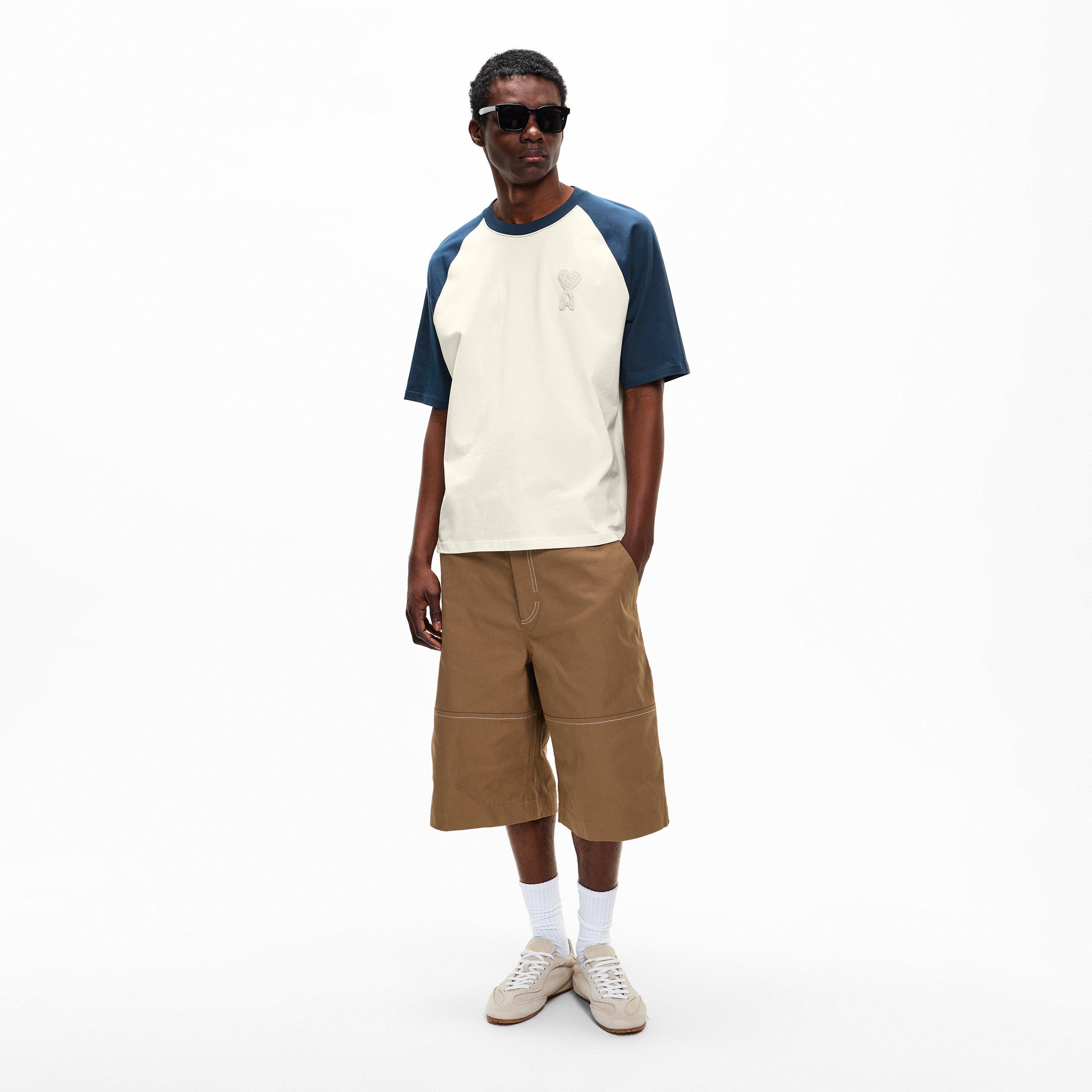 White/Navy - Ami Paris - Men's Crochet ADC T-Shirt - 6