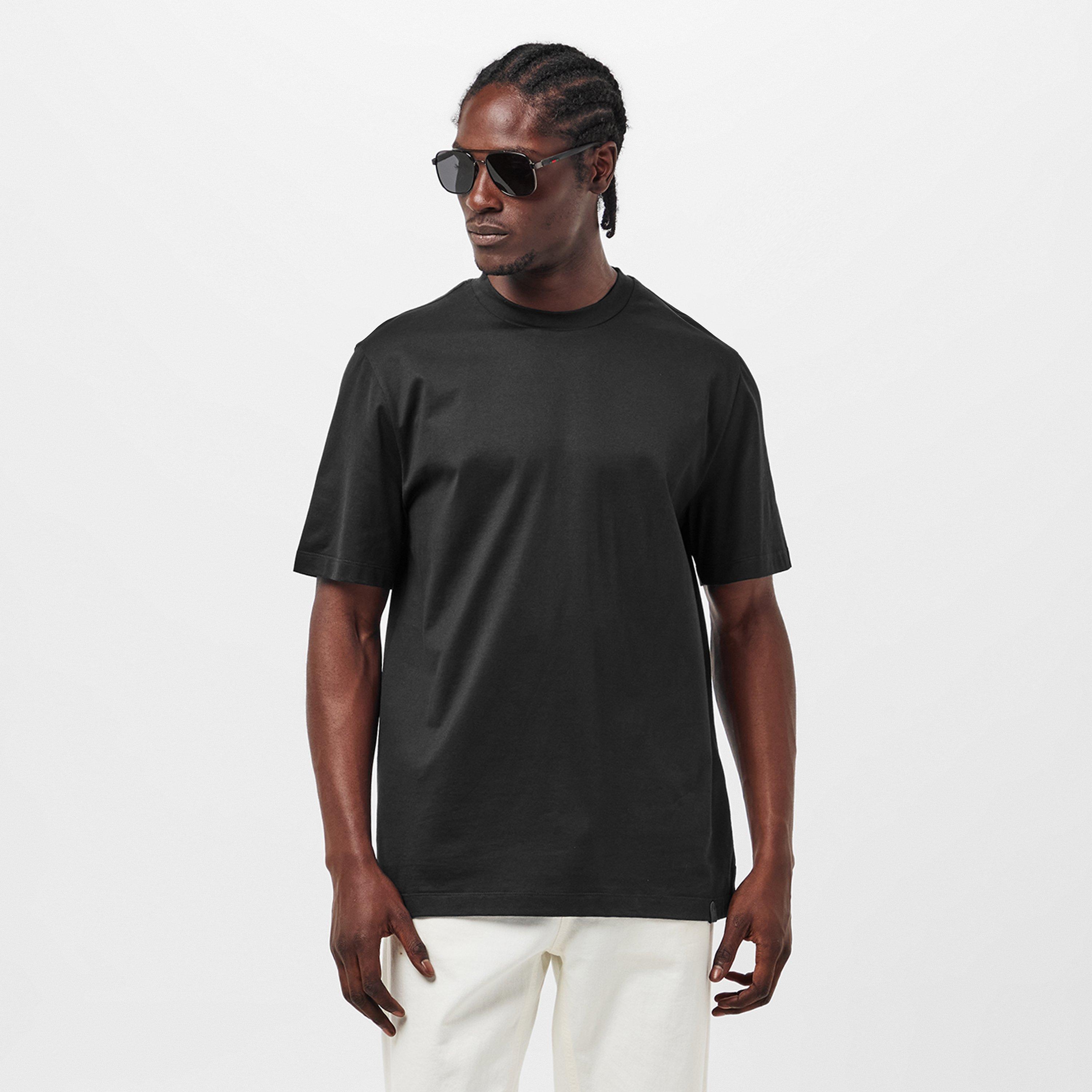 Black - Brioni - Men's Regular Fit Short-Sleeve T-Shirt - 3