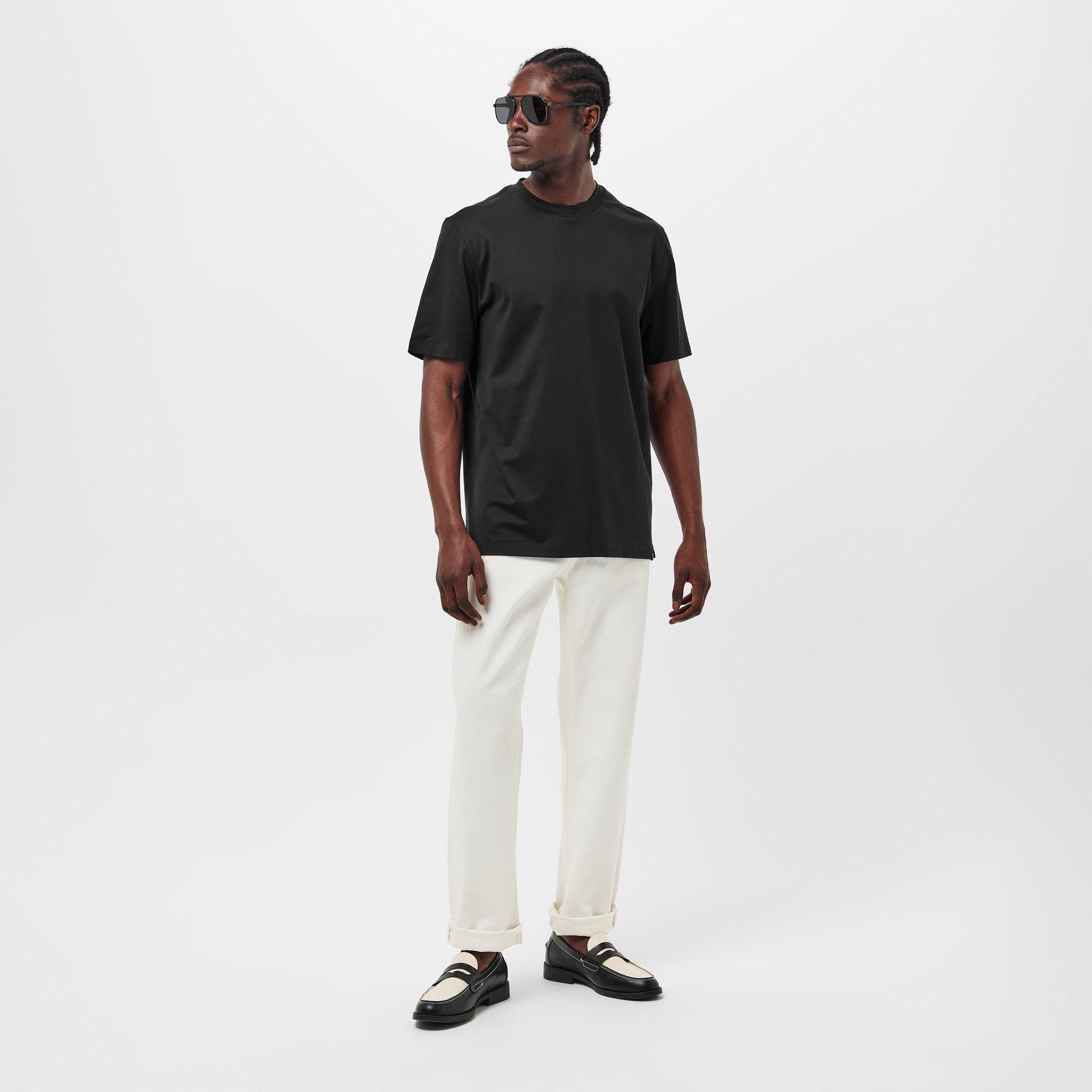 Black - Brioni - Men's Regular Fit Short-Sleeve T-Shirt - 6