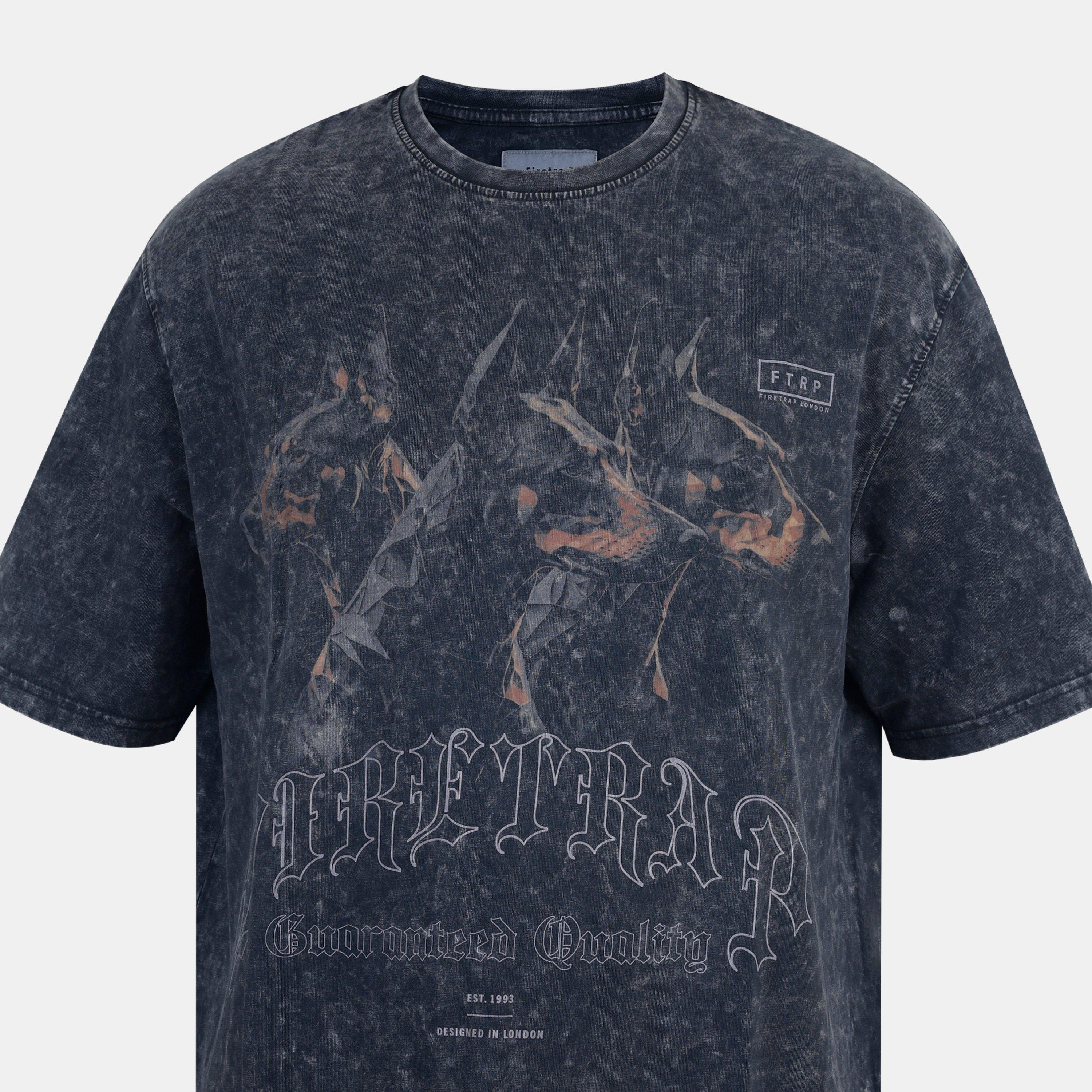 Doberman - Firetrap - Men's Acid Wash Oversized T-Shirt - 4