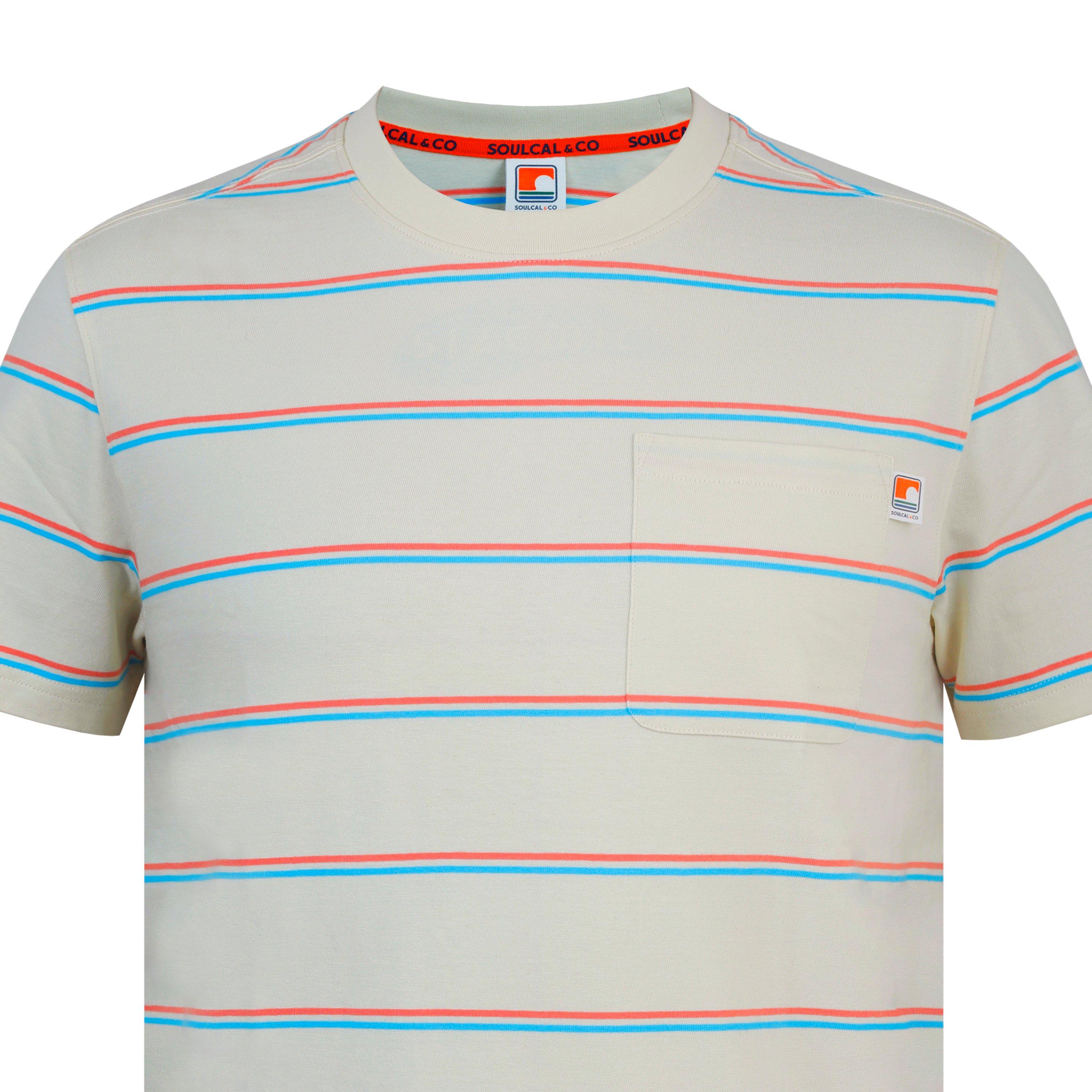Ecru - SoulCal - Men's Soul Stripe Regular Fit T-Shirt - 4