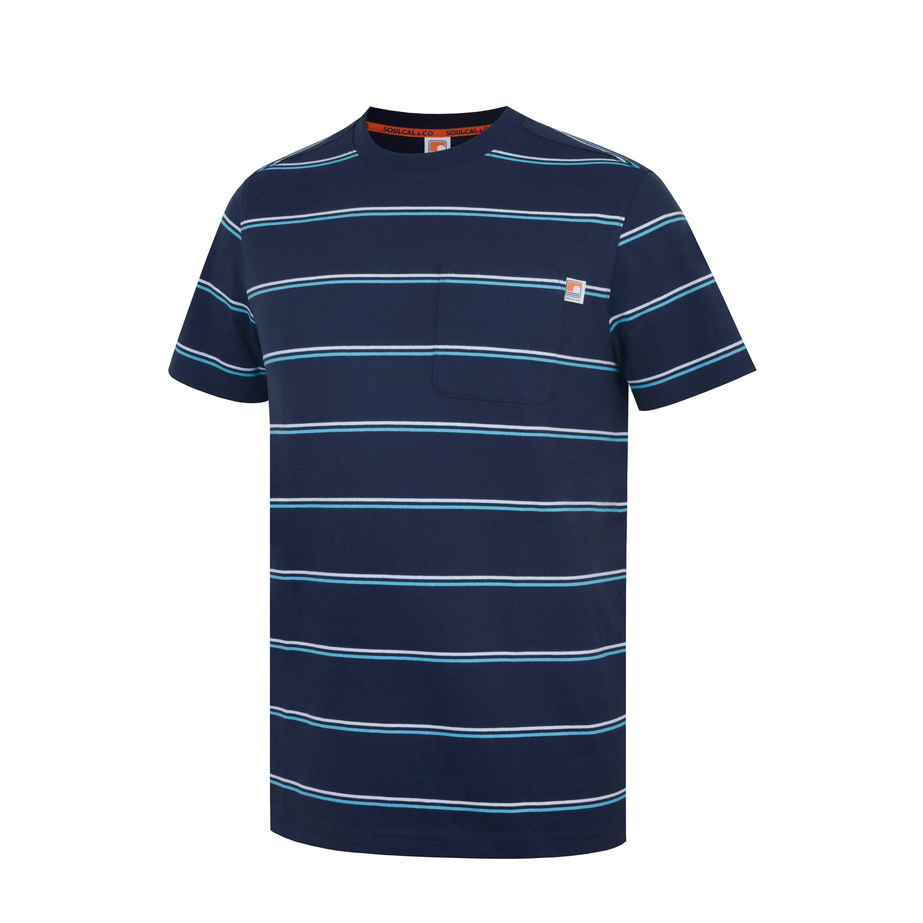 Navy - SoulCal - Soul Stripe Regular Fit T-Shirt - 3