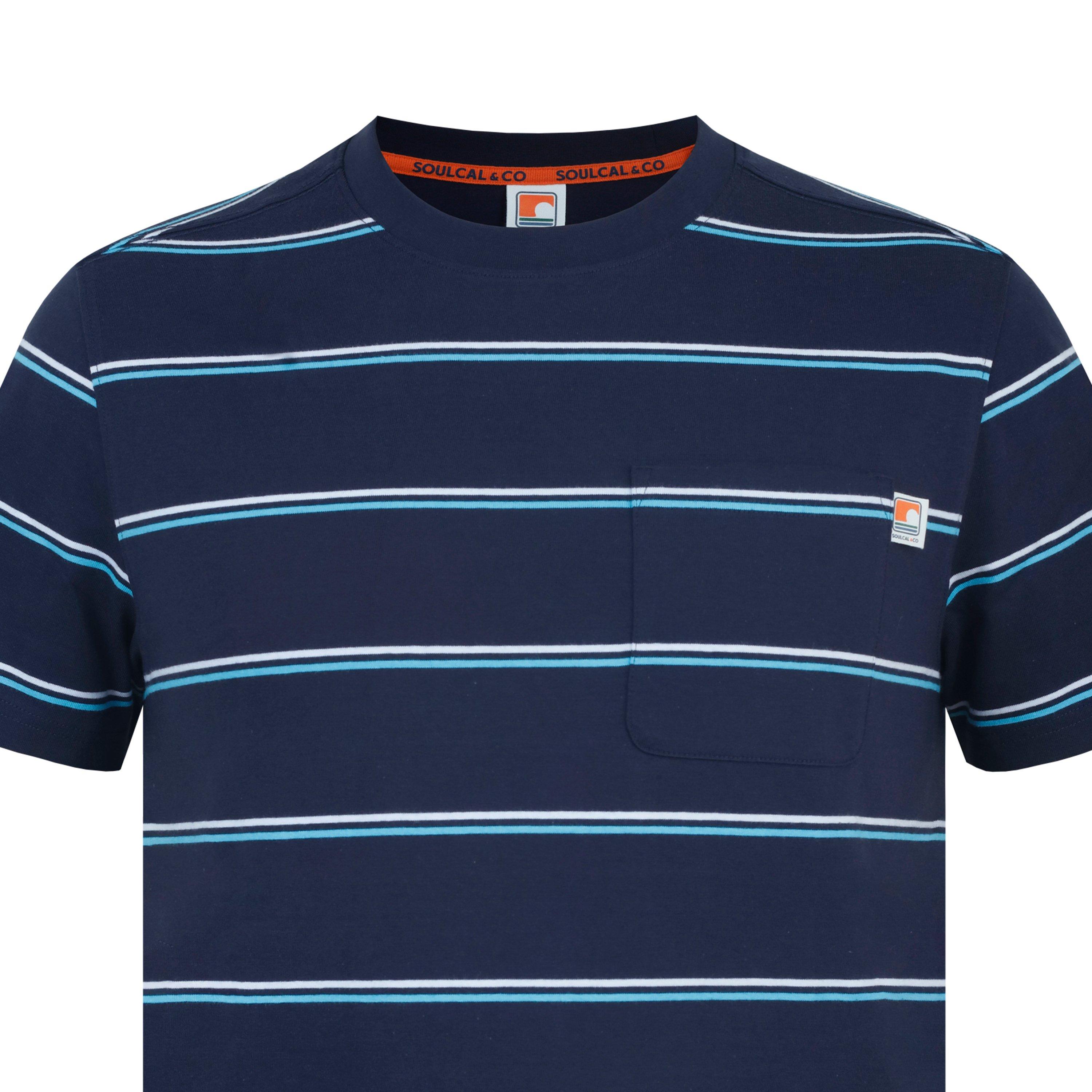 Navy - SoulCal - Soul Stripe Regular Fit T-Shirt - 4