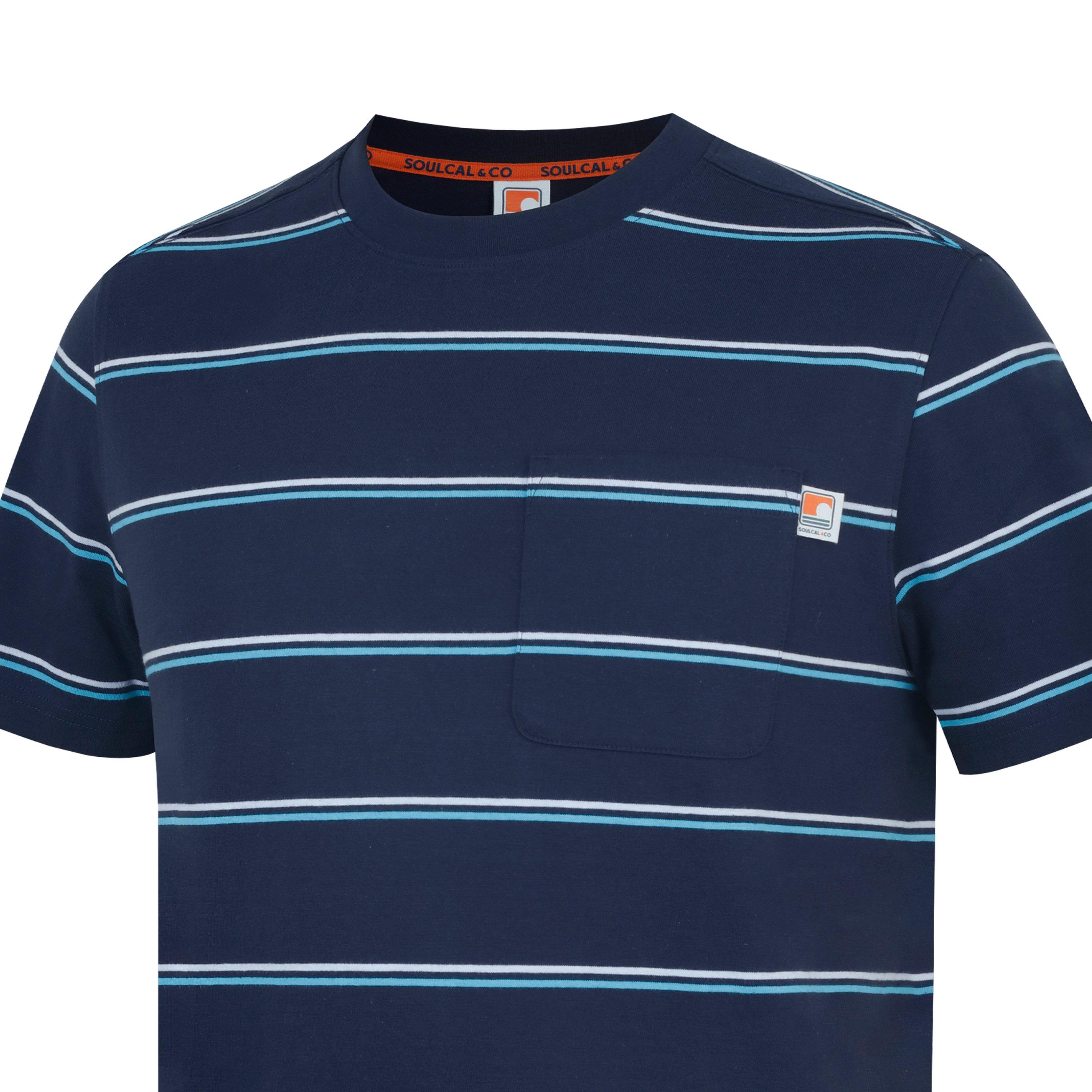 Navy - SoulCal - Soul Stripe Regular Fit T-Shirt - 5