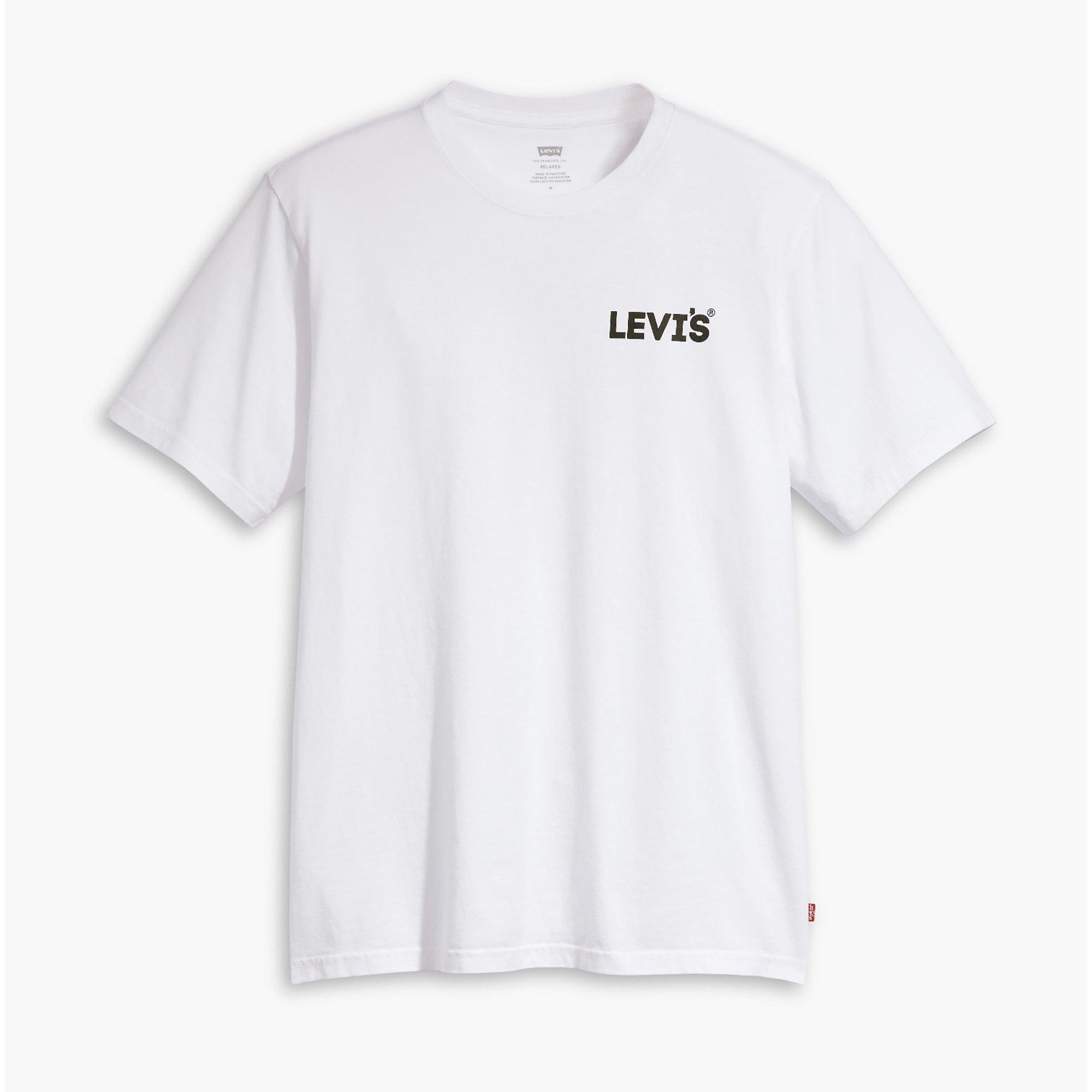 Logo White - Levis - Men's Headline Logo Cotton Short-Sleeve Oversized-Fit T-Shirt - 1
