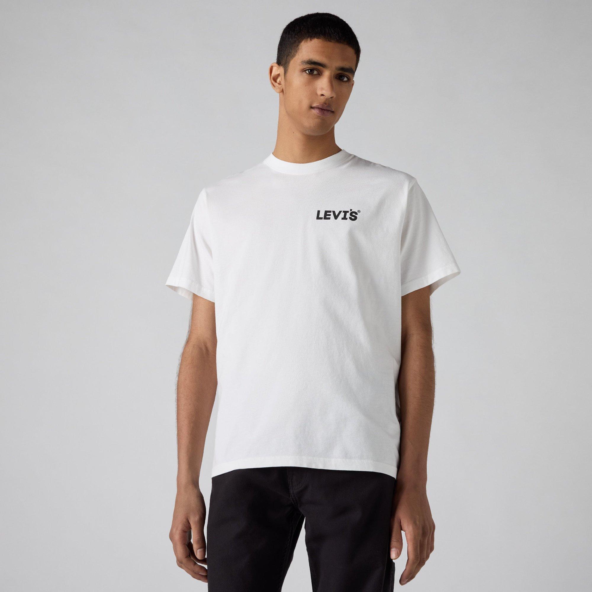 Logo White - Levis - Men's Headline Logo Cotton Short-Sleeve Oversized-Fit T-Shirt - 2