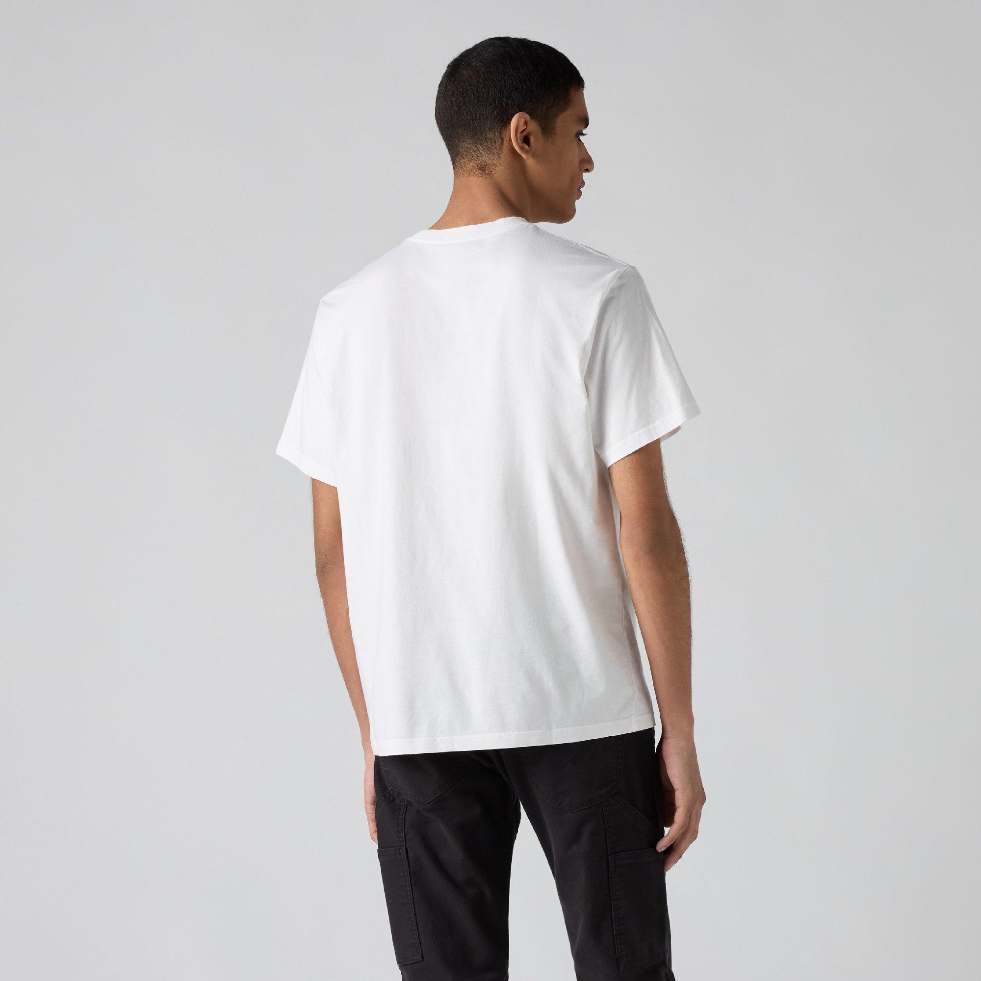 Logo White - Levis - Men's Headline Logo Cotton Short-Sleeve Oversized-Fit T-Shirt - 3