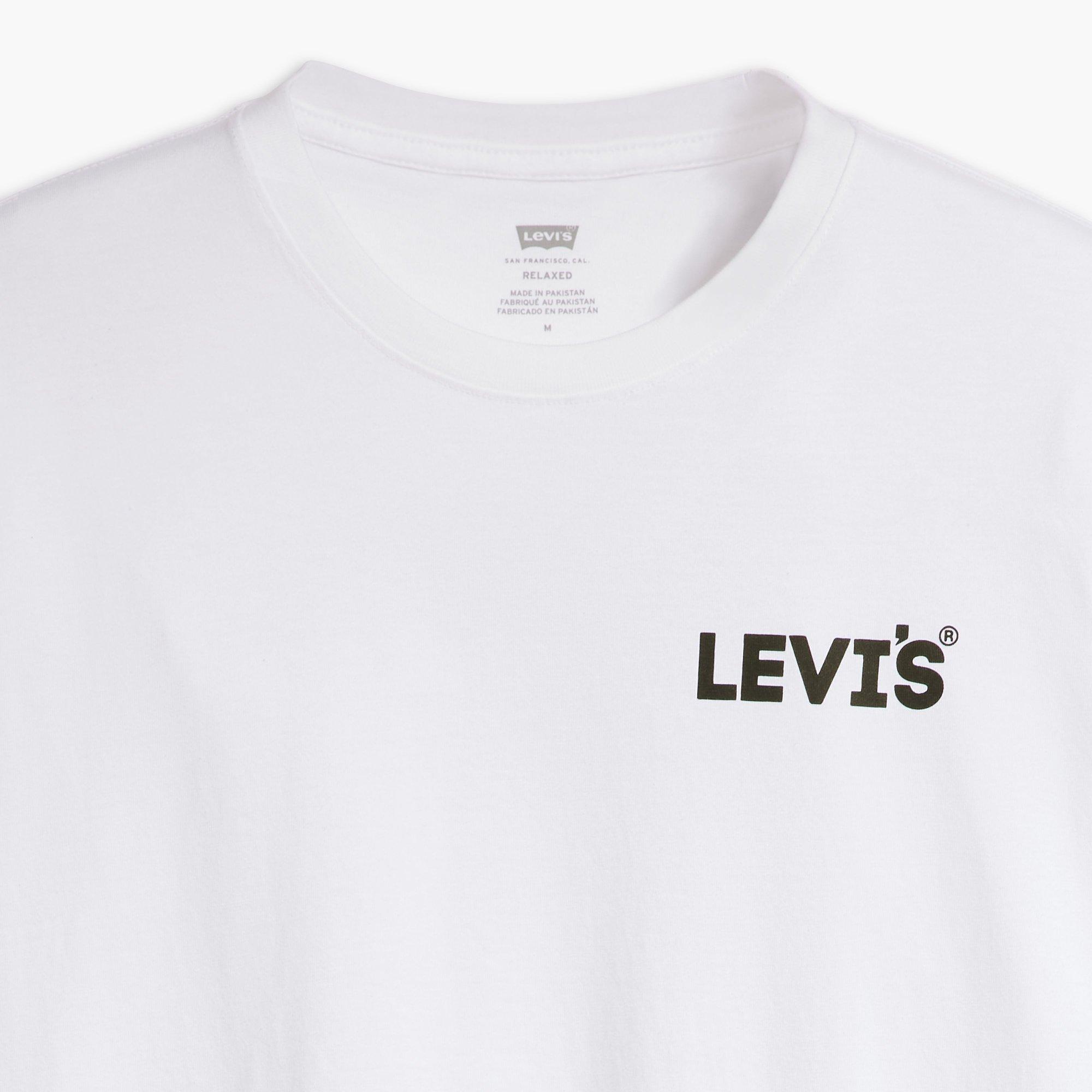 Logo White - Levis - Men's Headline Logo Cotton Short-Sleeve Oversized-Fit T-Shirt - 5