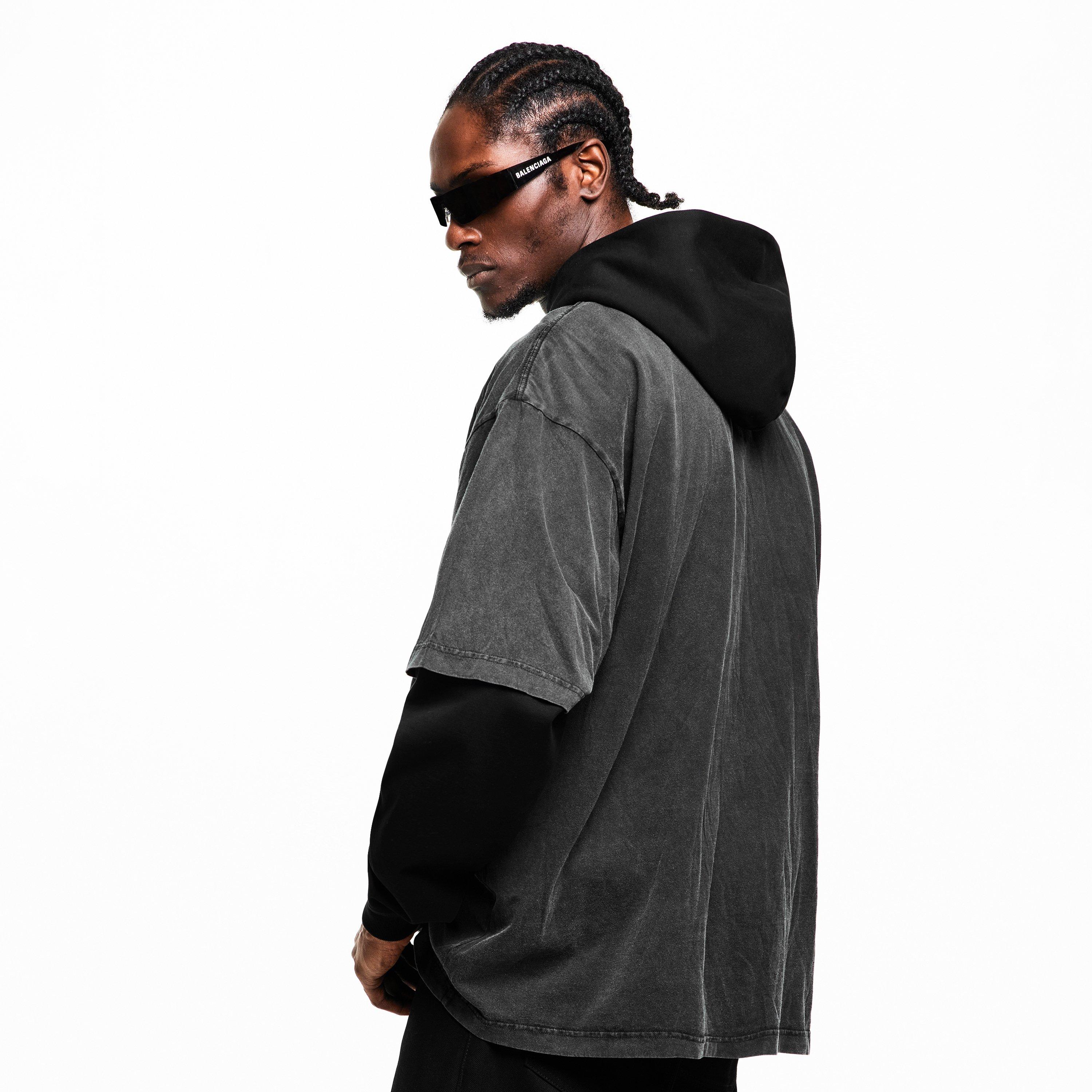 Washed Black - Balenciaga - Men's Bal Washed Logo T-Shirt - 4