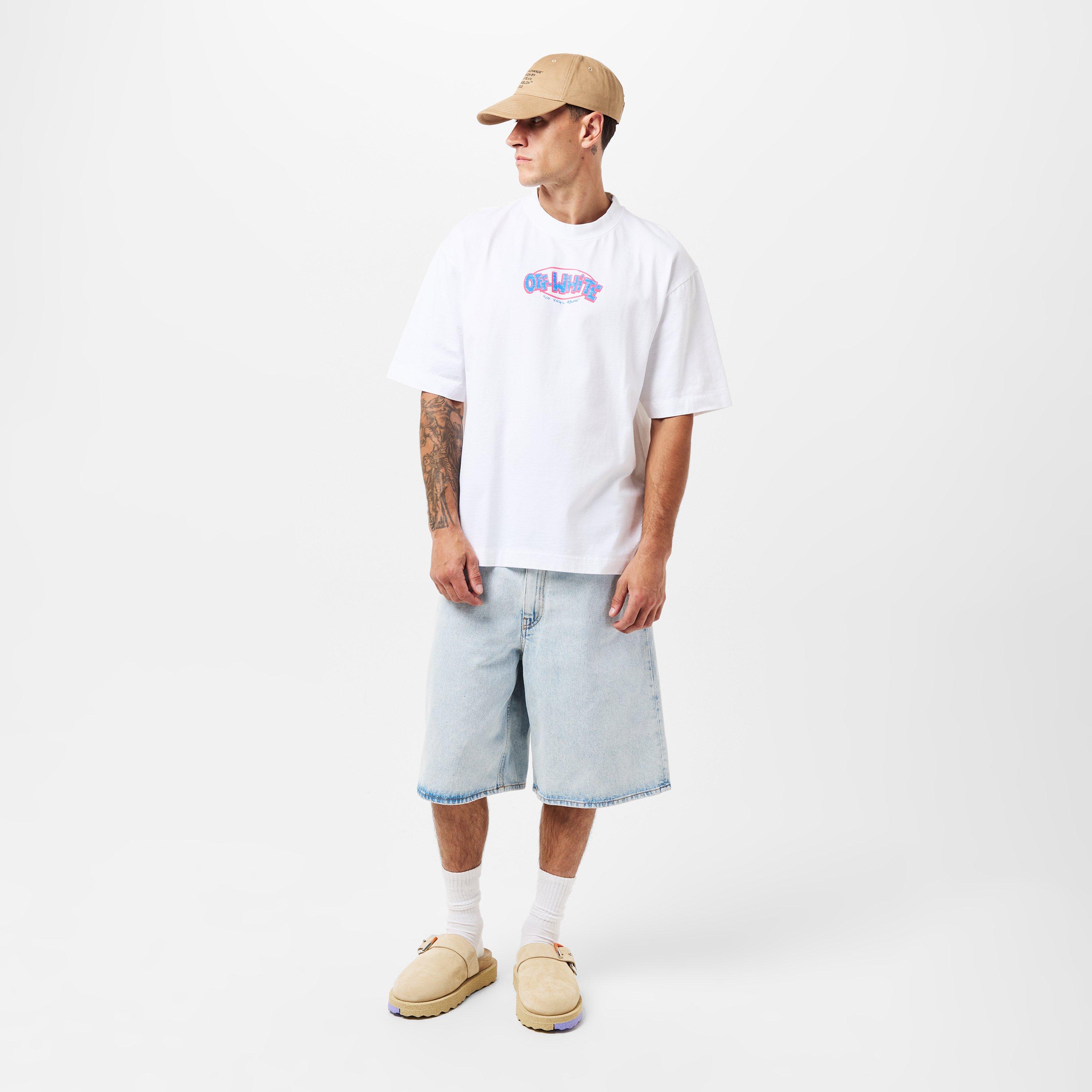 Blanc/Bleu - Off White - Men's Arrow Short-Sleeve T-Shirt, Iconic Motif - 6