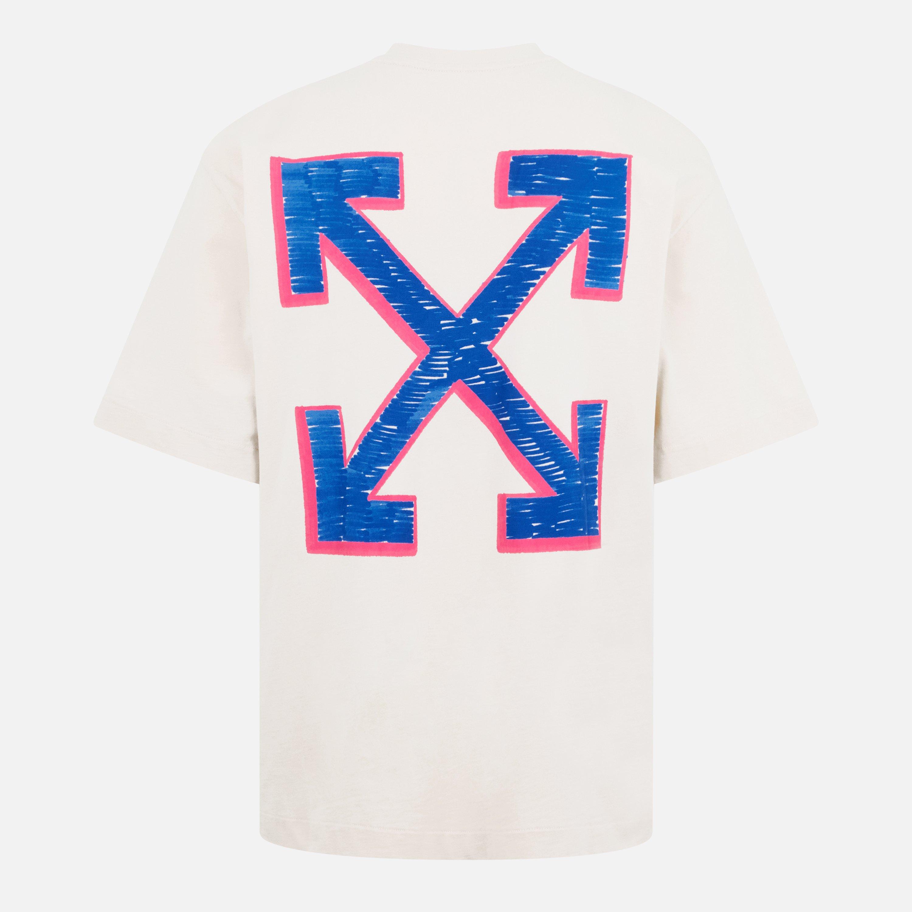 Beige/Blue - Off White - Men's Arrow Short-Sleeve T-Shirt, Iconic Motif - 2