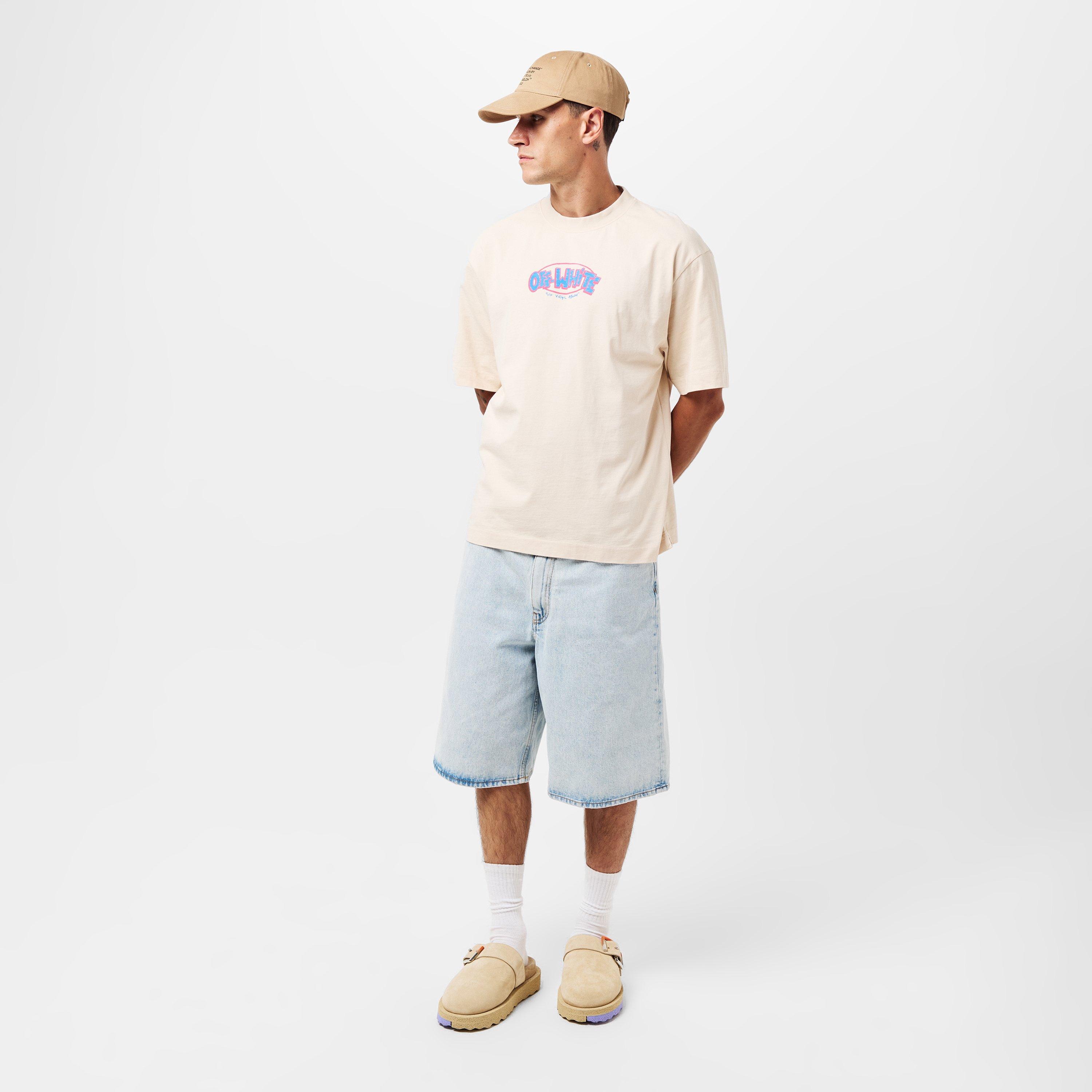 Beige/Blue - Off White - Men's Arrow Short-Sleeve T-Shirt, Iconic Motif - 6