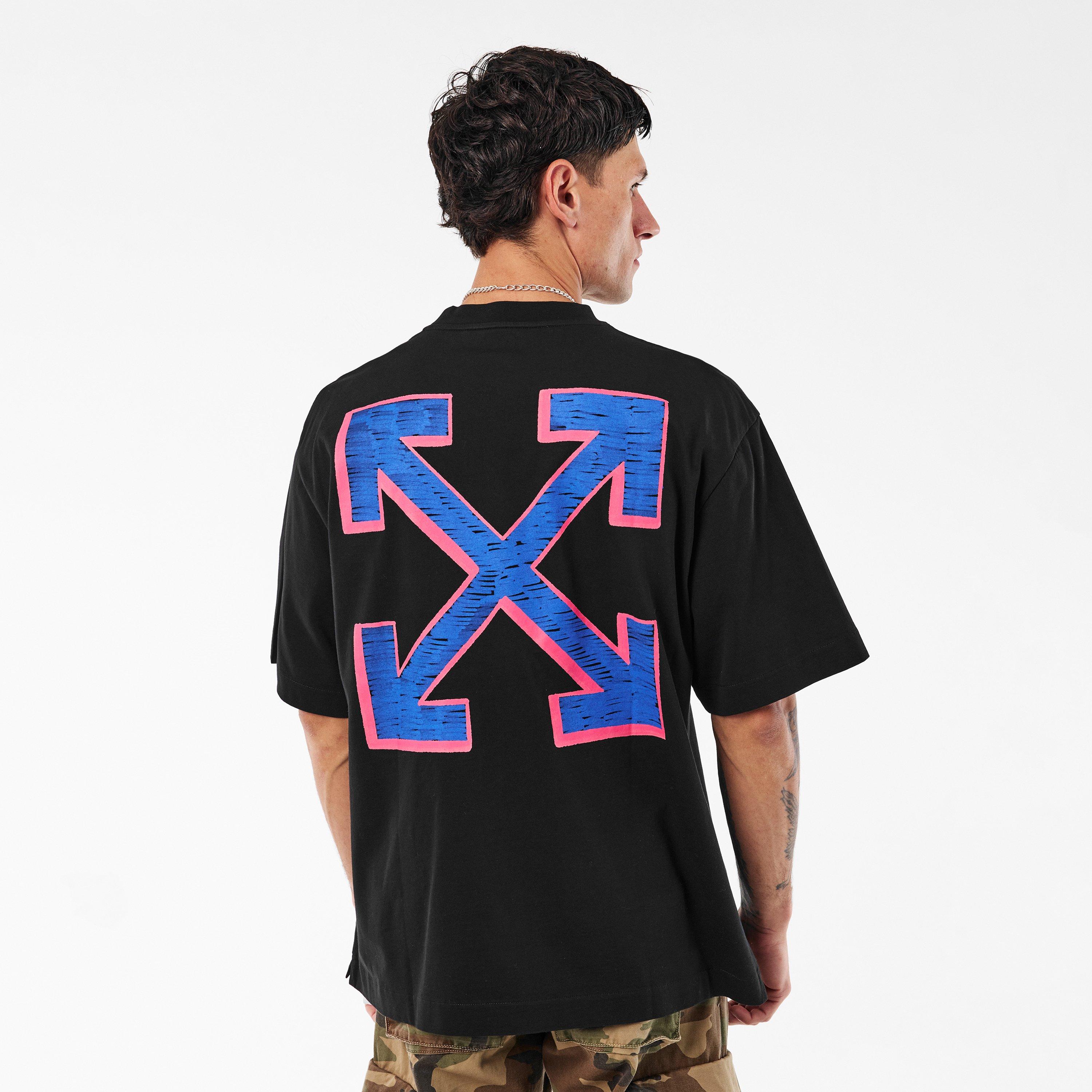 Black/Blue - Off White - Men's Arrow Short-Sleeve T-Shirt, Iconic Motif - 4