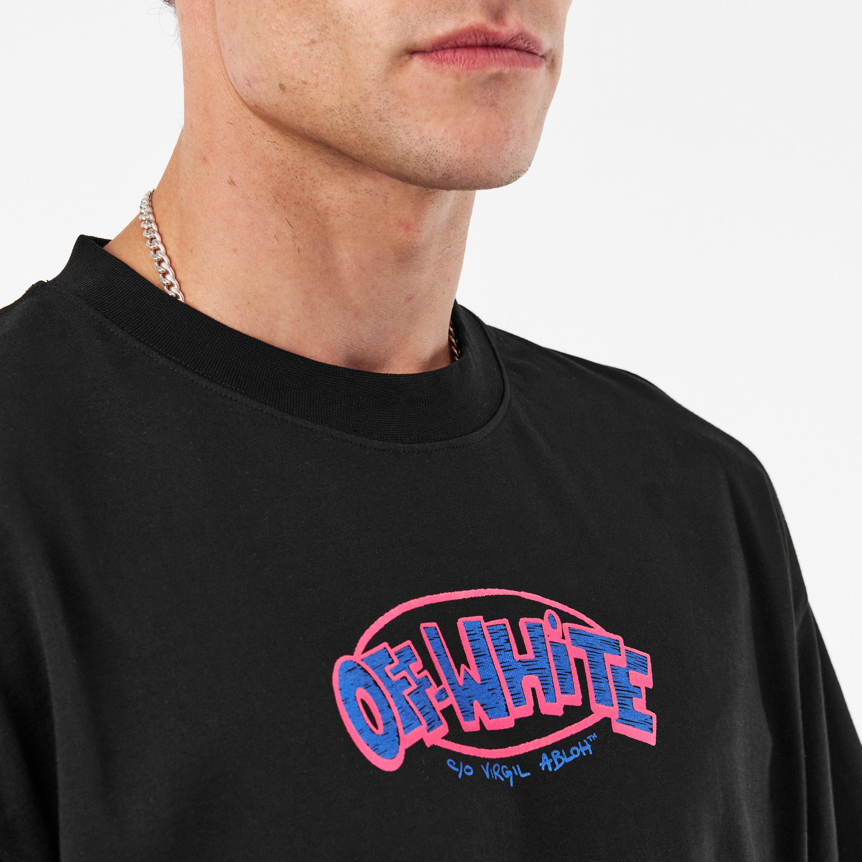 Black/Blue - Off White - Men's Arrow Short-Sleeve T-Shirt, Iconic Motif - 5