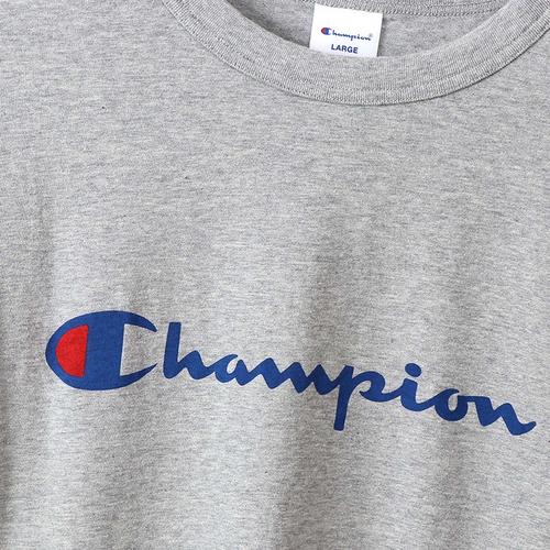 GREY - Champion - Script Mens T Shirt - 3