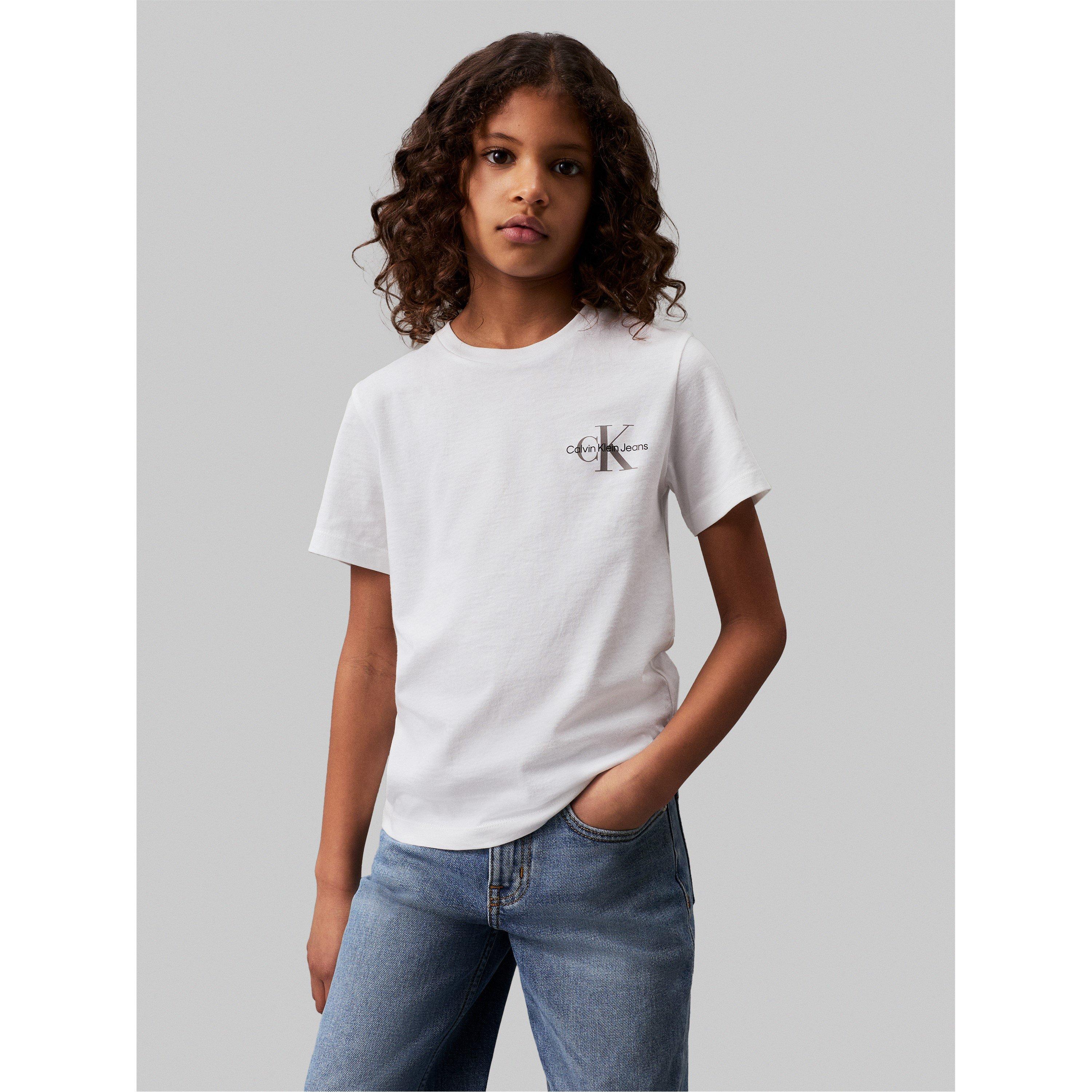 White YAF - Calvin Klein Jeans - Kids' Small Mono T-Shirt - 1
