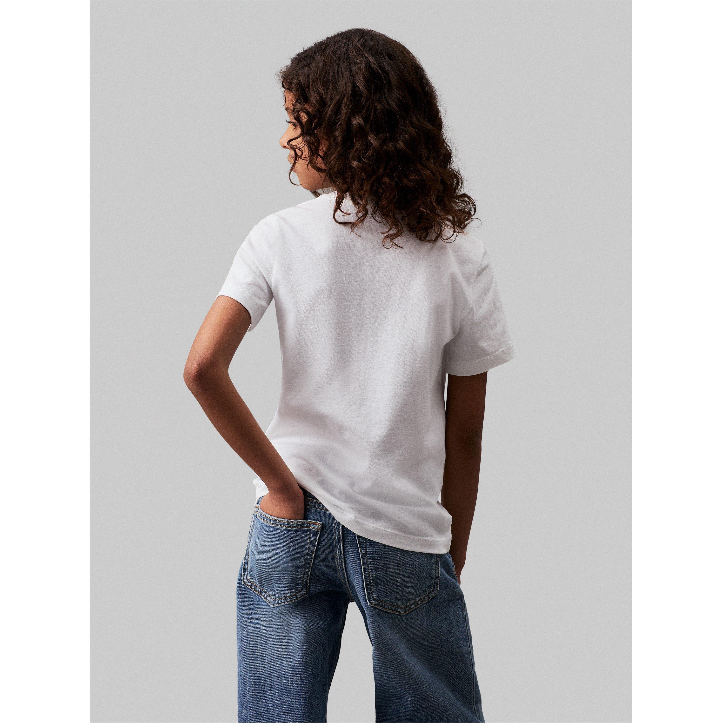 White YAF - Calvin Klein Jeans - Kids' CKJ Small Mono Regular Fit T-Shirt - 3
