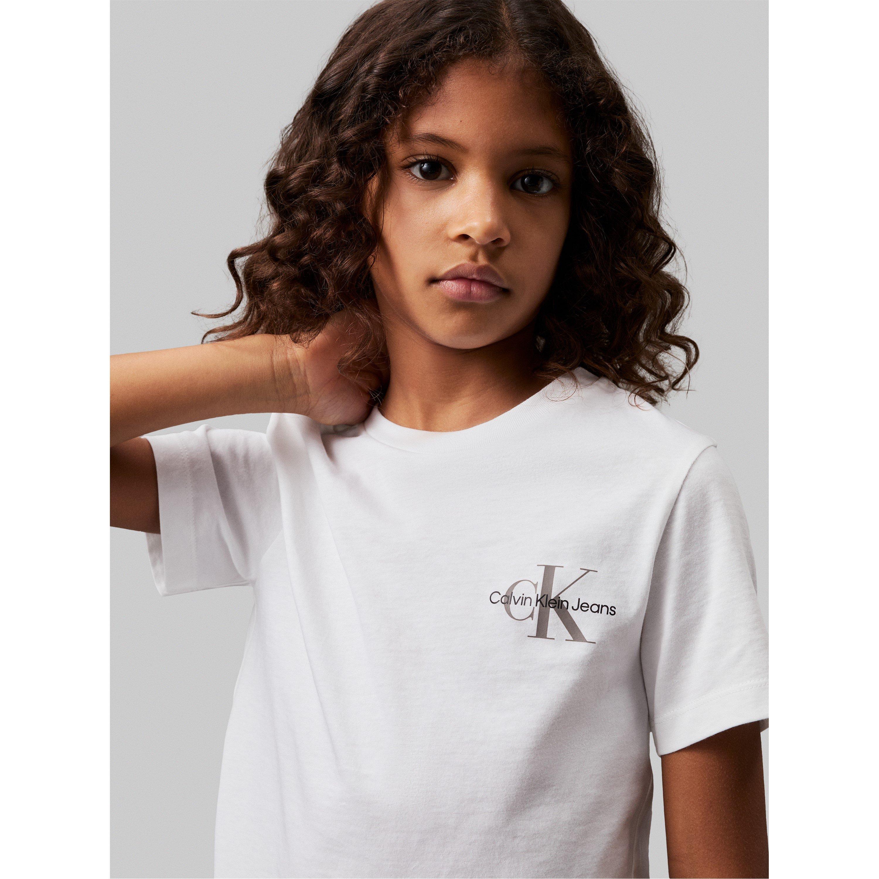 White YAF - Calvin Klein Jeans - Kids' CKJ Small Mono Regular Fit T-Shirt - 4