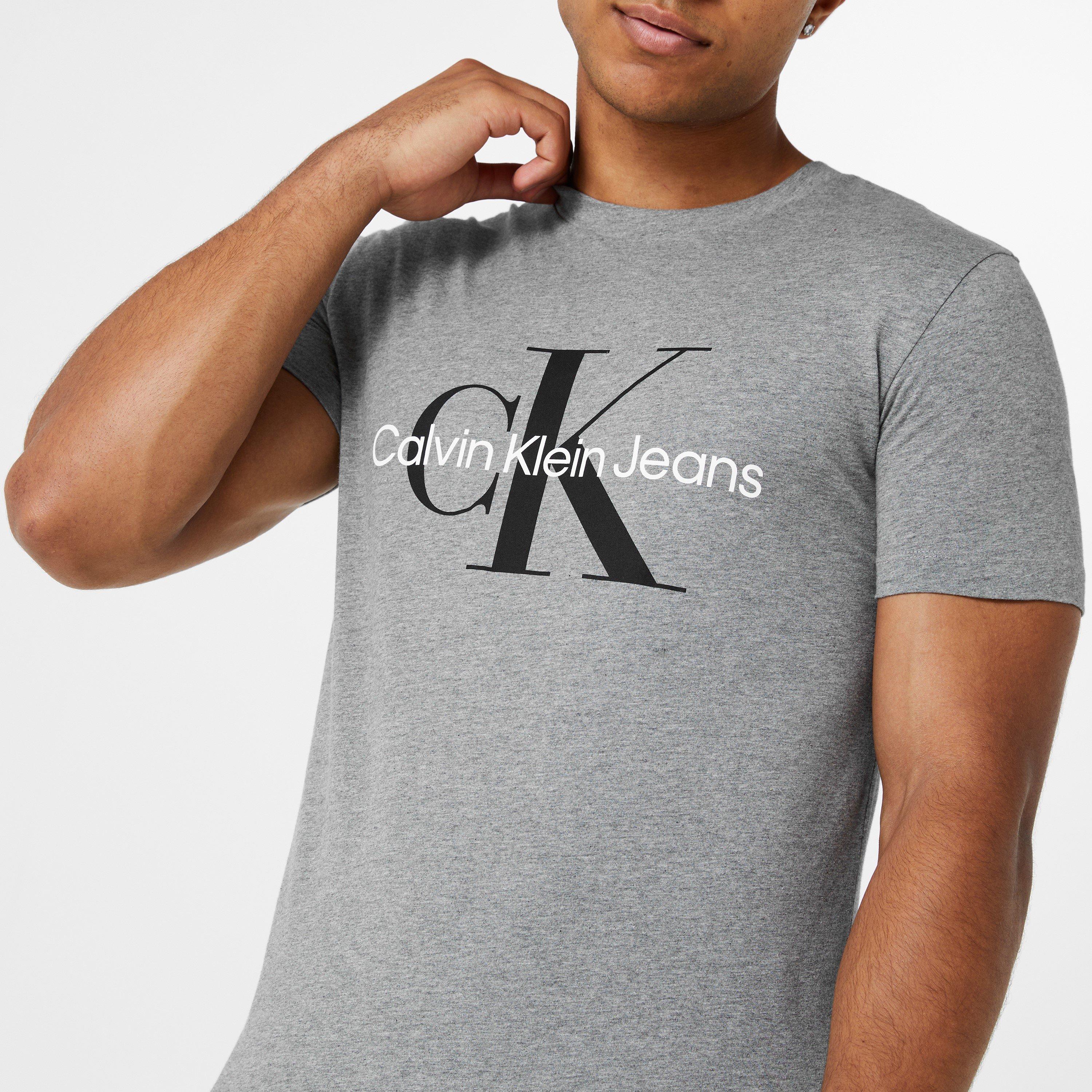 Grey - Calvin Klein Jeans - Calvin Monogram T Shirt - 5