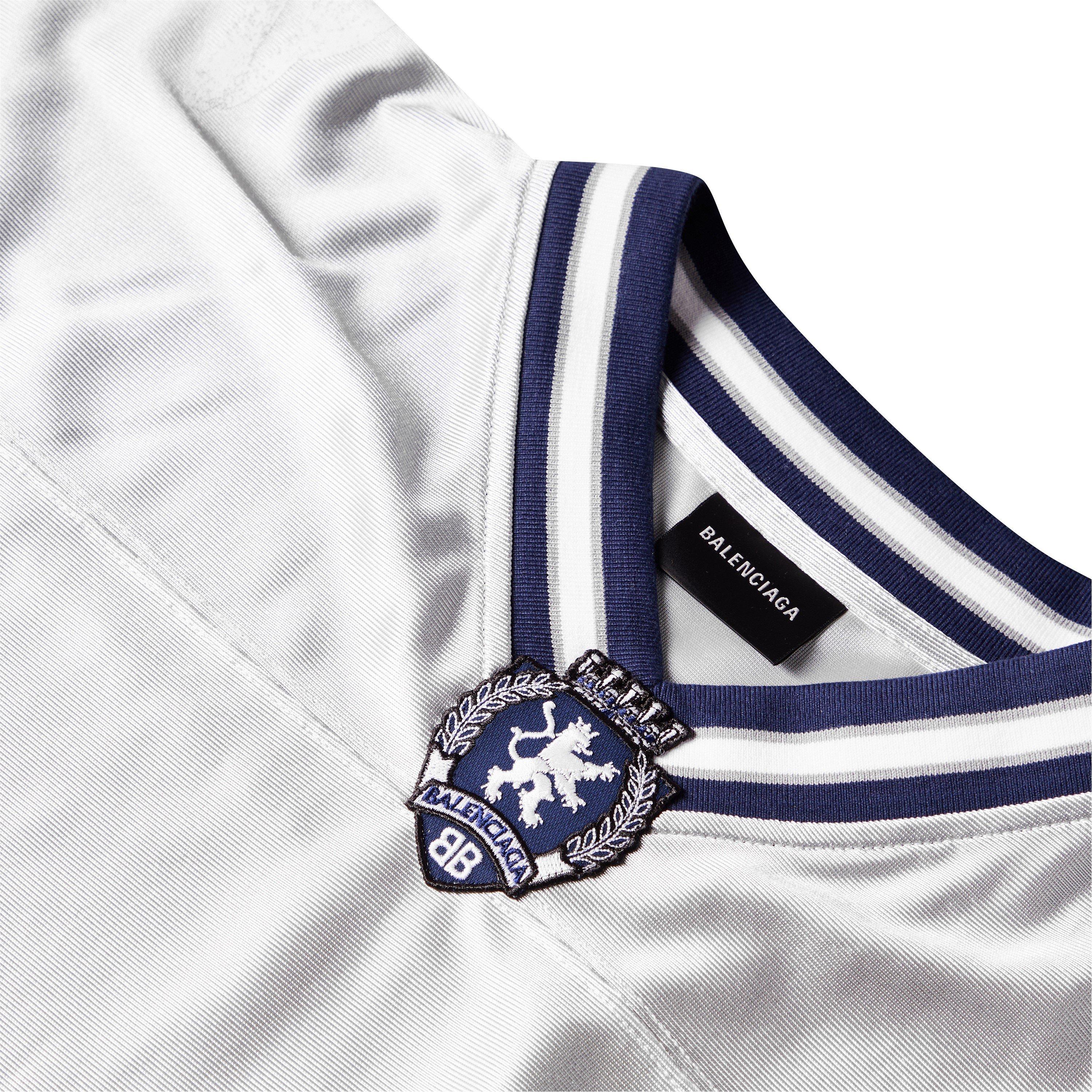 Grey/White - Balenciaga - Men's Bal V Neck Oversized T-Shirt - 5