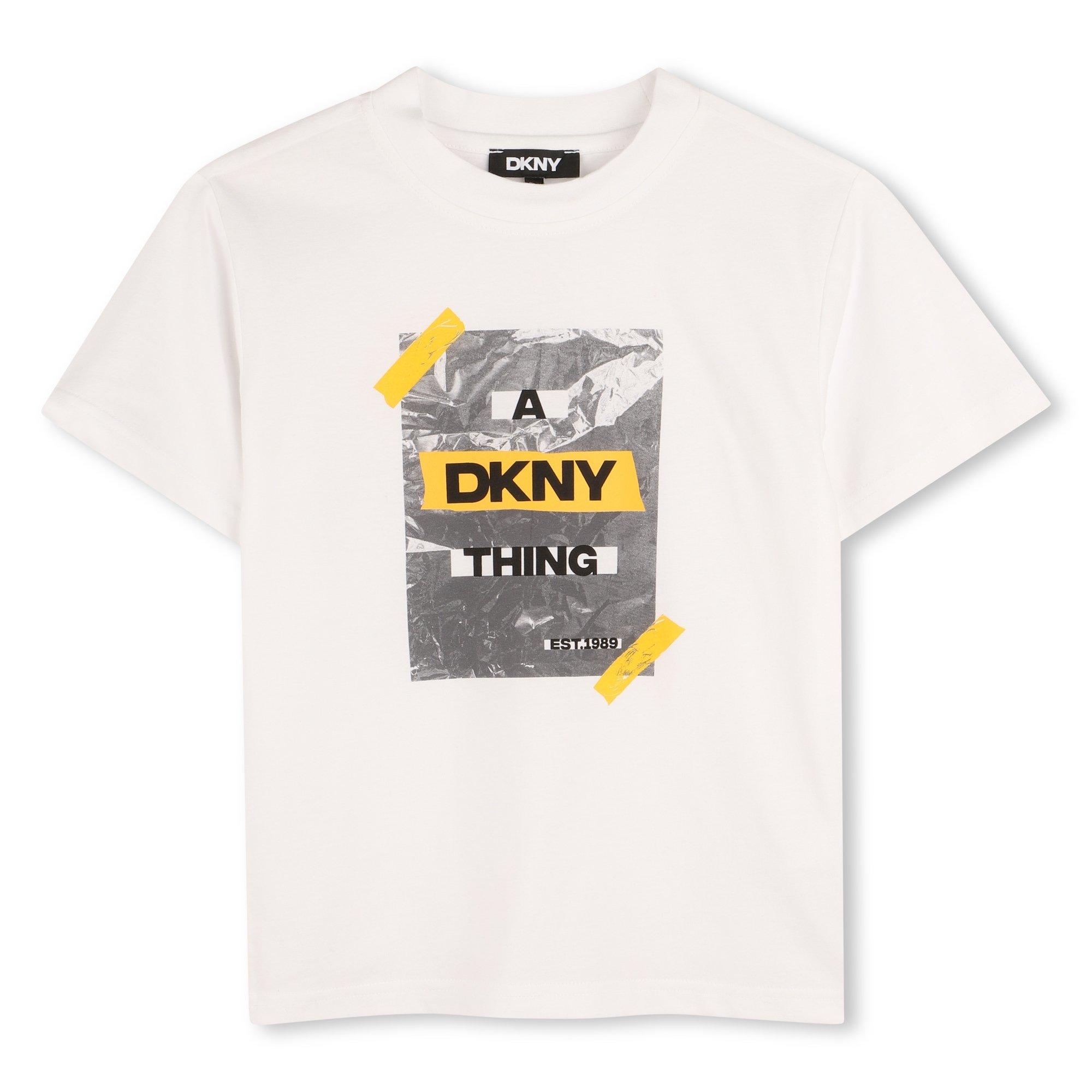 White - DKNY - Kids' Graphic Short-Sleeve Regular Fit T-Shirt - 1