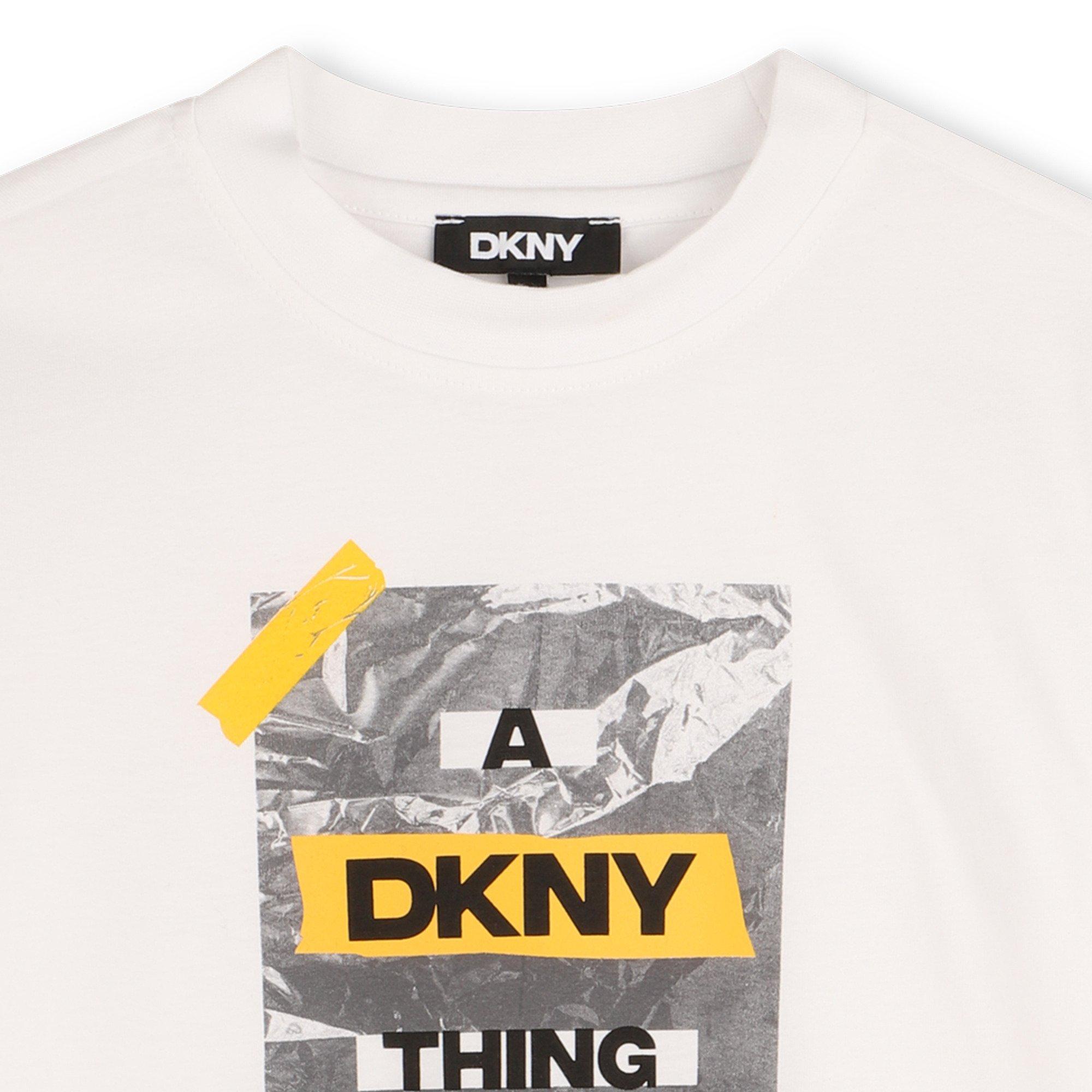 White - DKNY - Kids' Graphic Short-Sleeve Regular Fit T-Shirt - 3