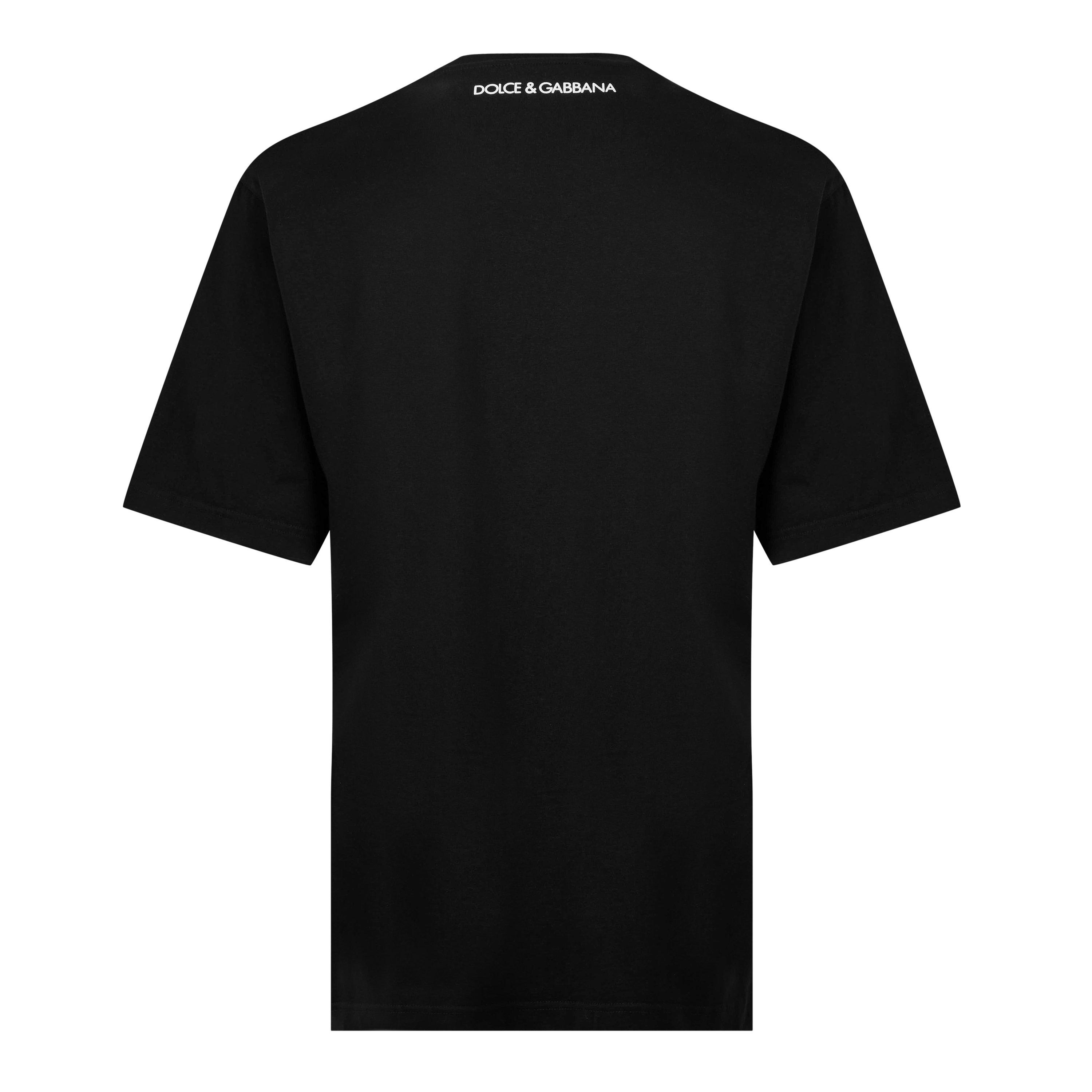 Black - Dolce and Gabbana - Men's Box Logo Regular Fit T-Shirt - 2